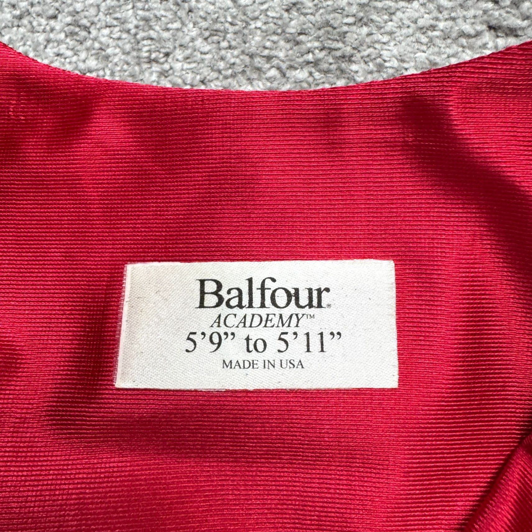 Vintage VINTAGE Graduation Satin Robe Gown Unisex Adult Black Red 5'9-5'11 Ceremony Formal Size ONE SIZE - 7 Thumbnail
