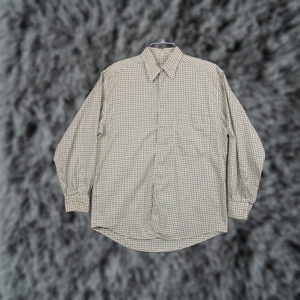 Ermenegildo Zegna VINTAGE Ermenegildo Zegna Shirt Mens Large Green Blue Plaid Button Down Long Sleeve Size US XL / EU 56 / 4 - 1 Thumbnail