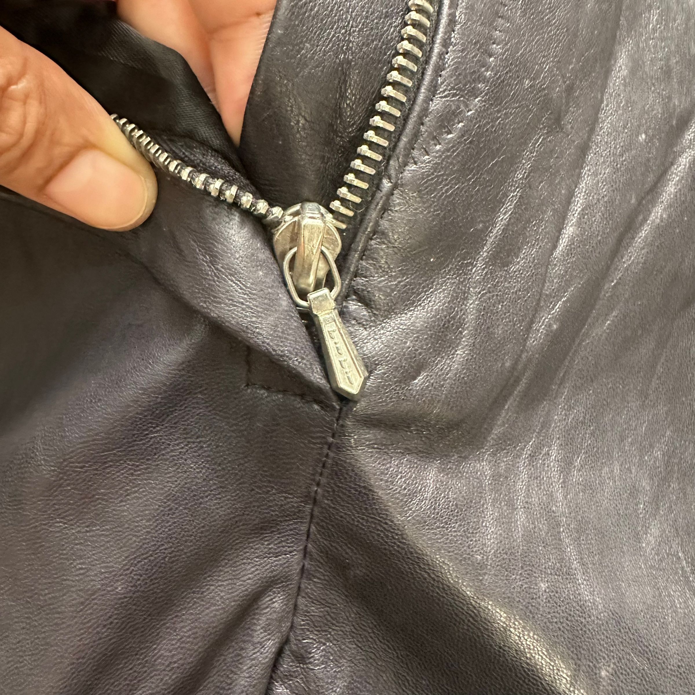 Japanese Brand SERGIO DONATI SNAP BUTTON RIRI ZIP LEATHER PANT #8501-012 Size 27" / US 4 / IT 40 - 5 Thumbnail