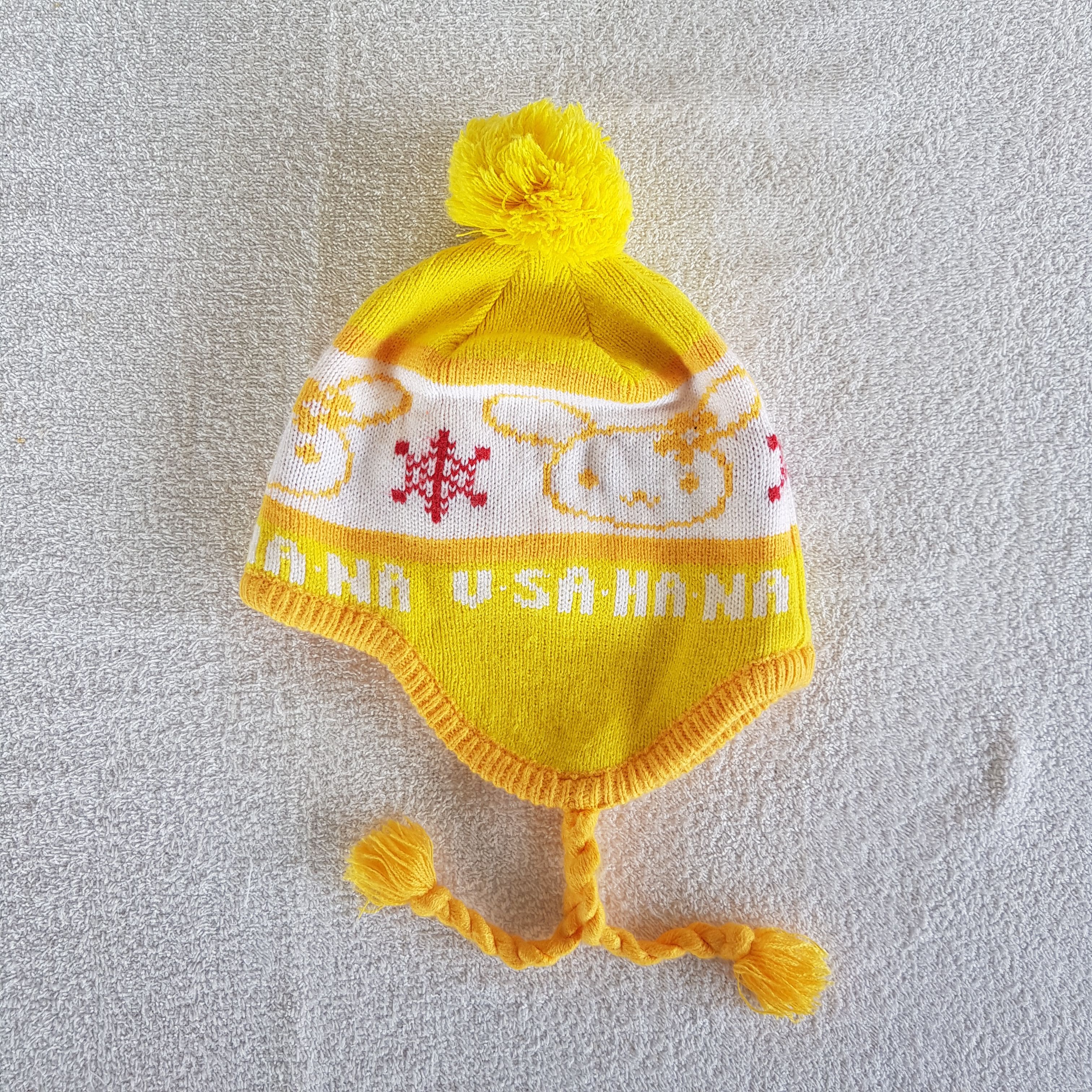 Homespun Knitwear × Other Vintage Usahana Japanese Cartoon Earflap Beanie Ski Caps Hat Size ONE SIZE - 5 Thumbnail