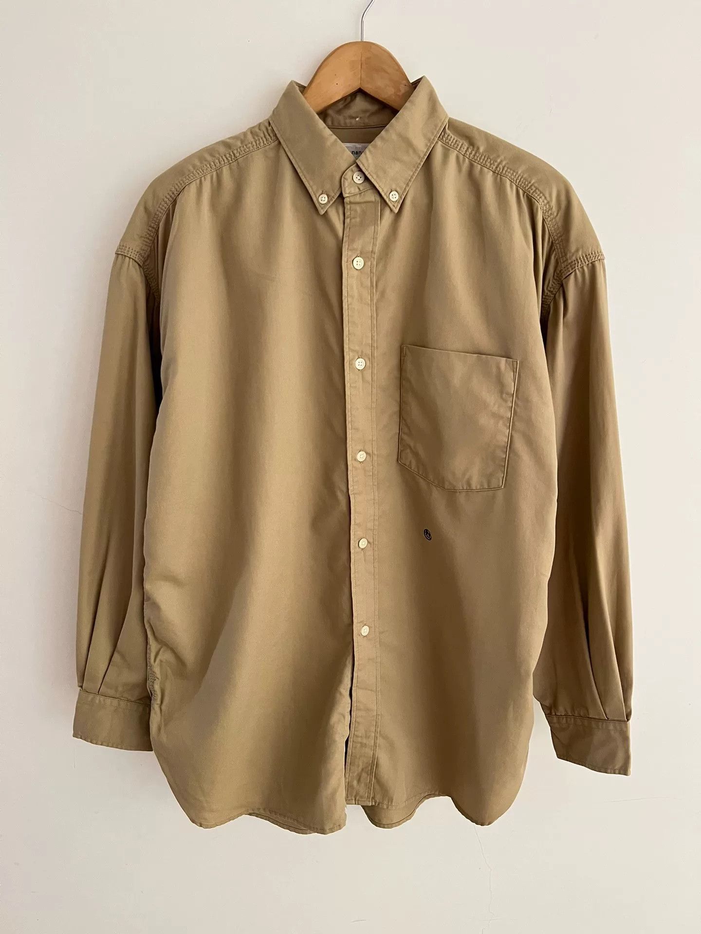 Nanamica nanamica button down wind shirt in khaki Size US S / EU 44-46 / 1 - 1 Thumbnail