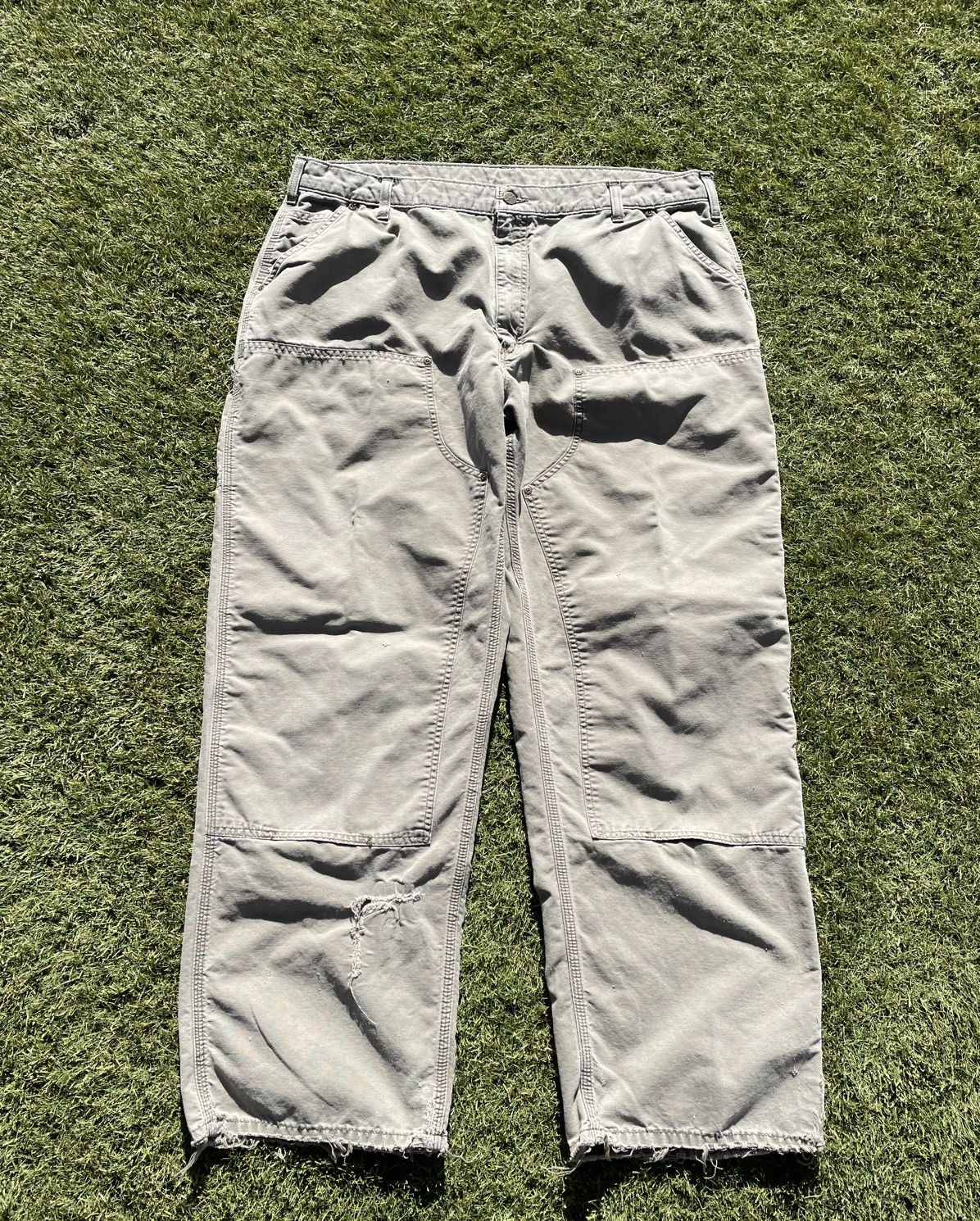 Carhartt Carhartt Double Knee Work Pants Mens 42x34 Green Canvas B195 Size US 42 / EU 58 - 1 Thumbnail