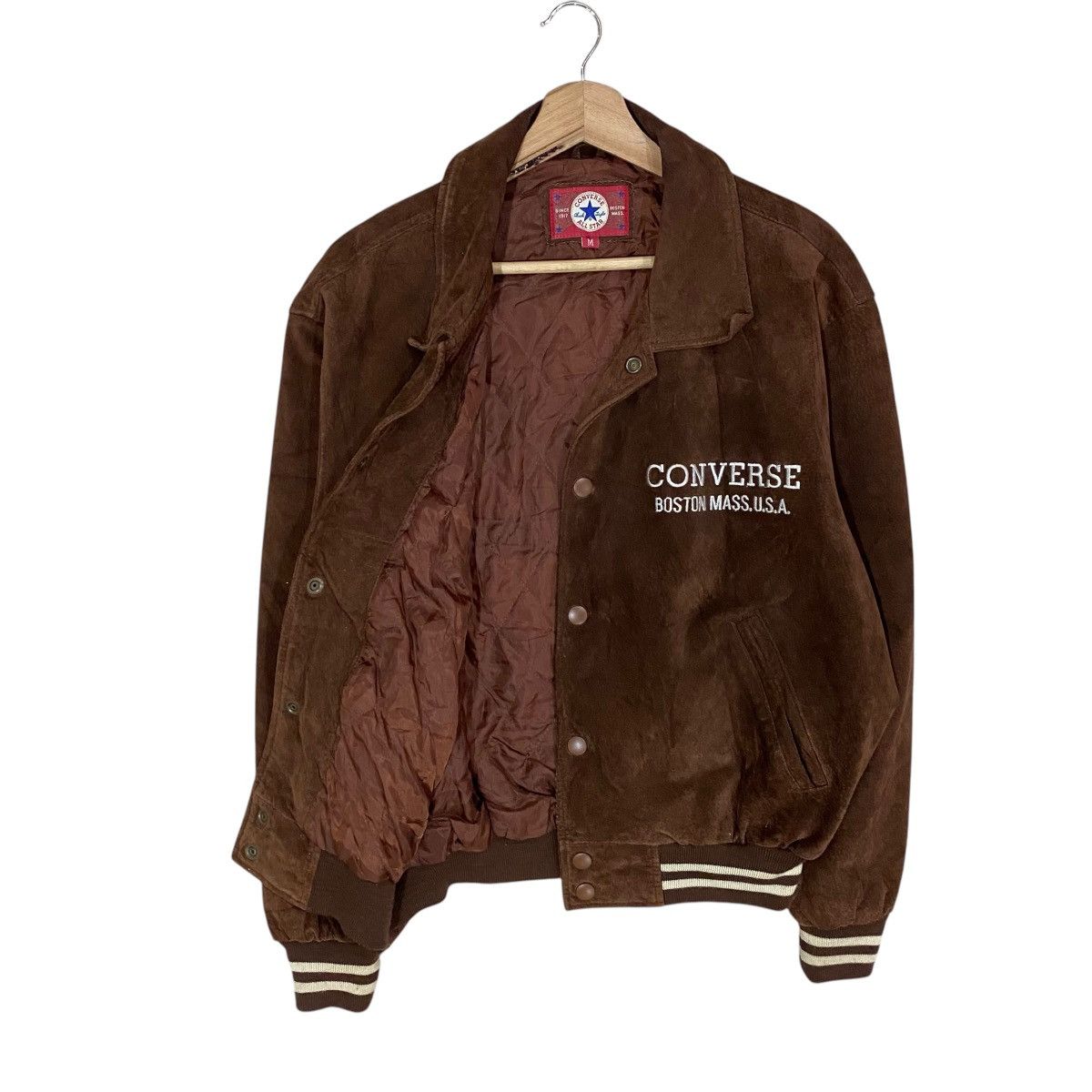 Converse × Genuine Leather 🔥VTG CONVERSE CHUCK TAYLOR PIGSKIN LEATHER VARSITY JACKET Size US M / EU 48-50 / 2 - 7 Thumbnail