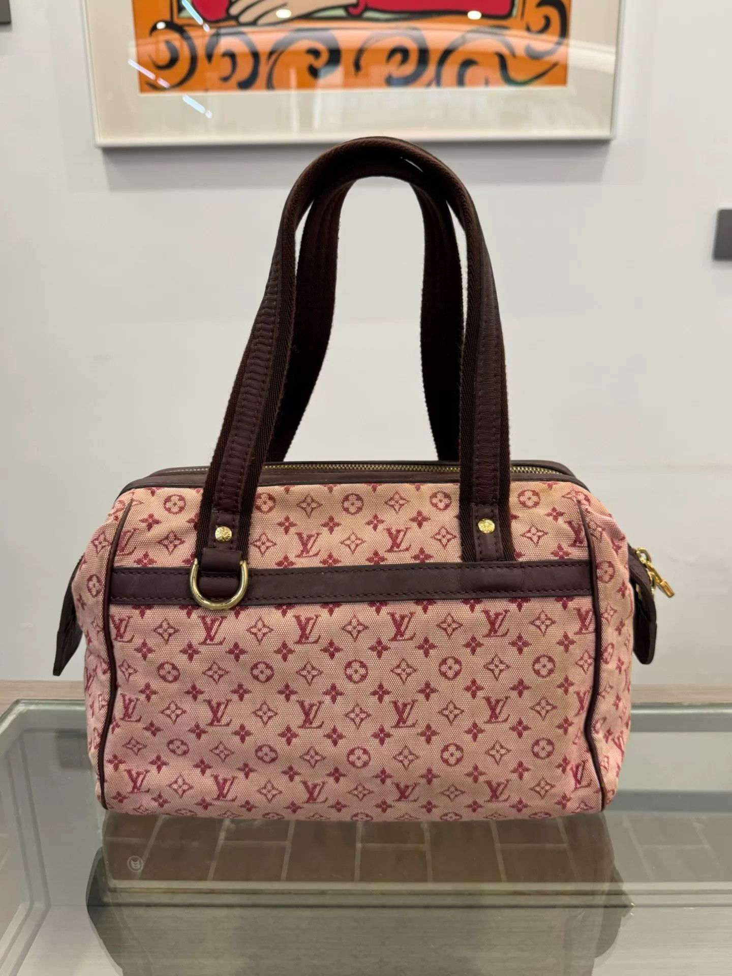 Louis Vuitton Louis Vuitton Pink Denim Logo Boston Bag Size ONE SIZE - 1 Thumbnail