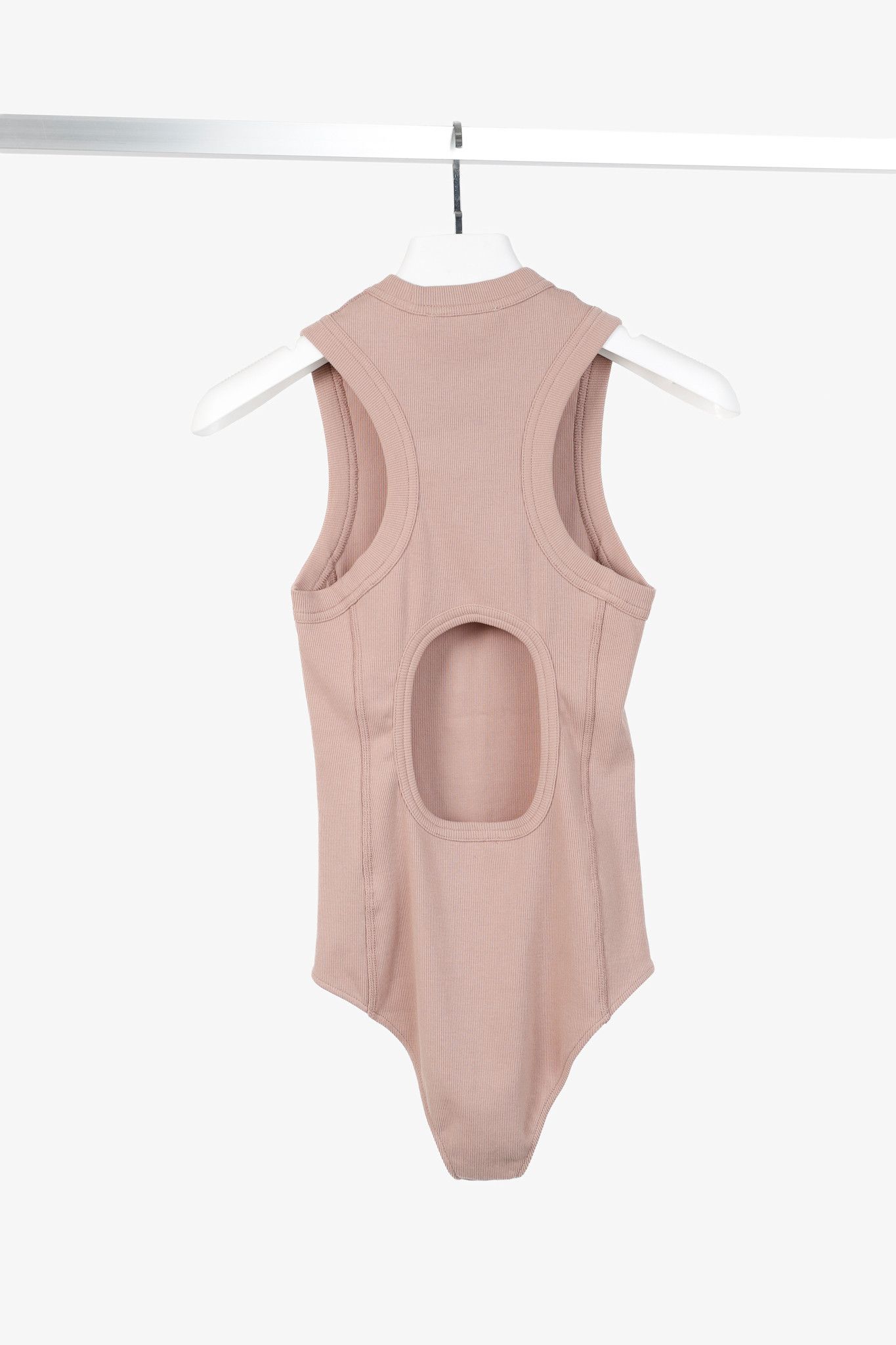 Tibi Tibi Toffee Ribbed T-Shirt Racerback Bodysuit Size S / US 4 / IT 40 - 2 Thumbnail