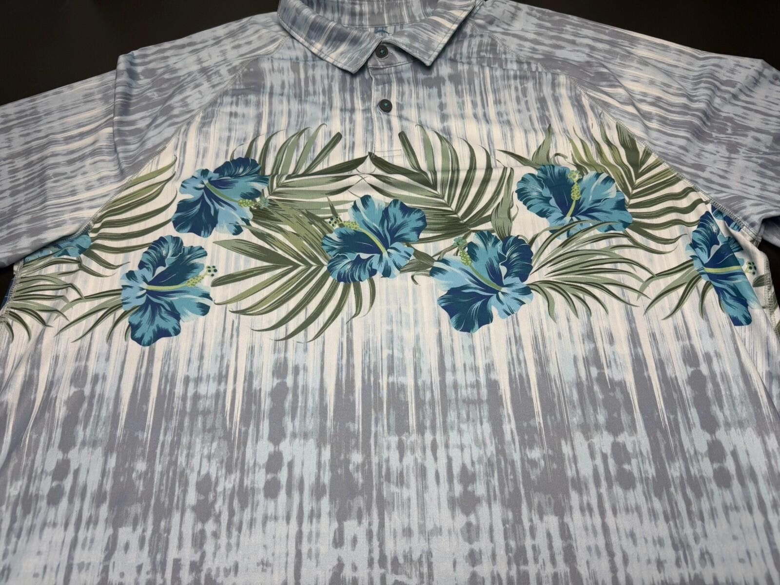 Tommy Bahama Tommy Bahama IslandZone Men’s XXL Blue Hawaiian Floral Polo Size US XXL / EU 58 / 5 - 9 Thumbnail