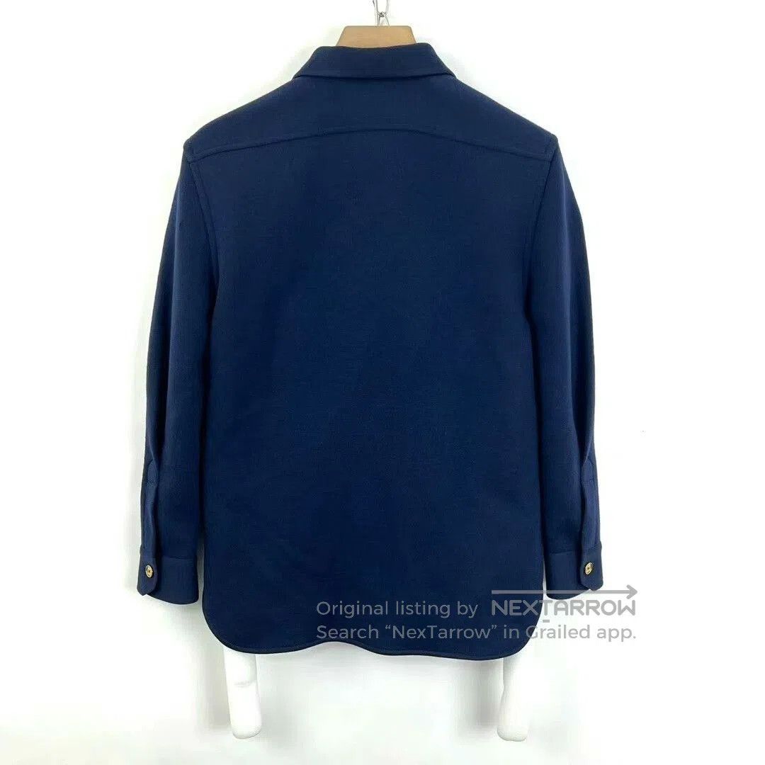 Saint Laurent Paris Saint Laurent Blue Embroidered Logo Shirt Jacket. Size M / US 6-8 / IT 42-44 - 2 Thumbnail