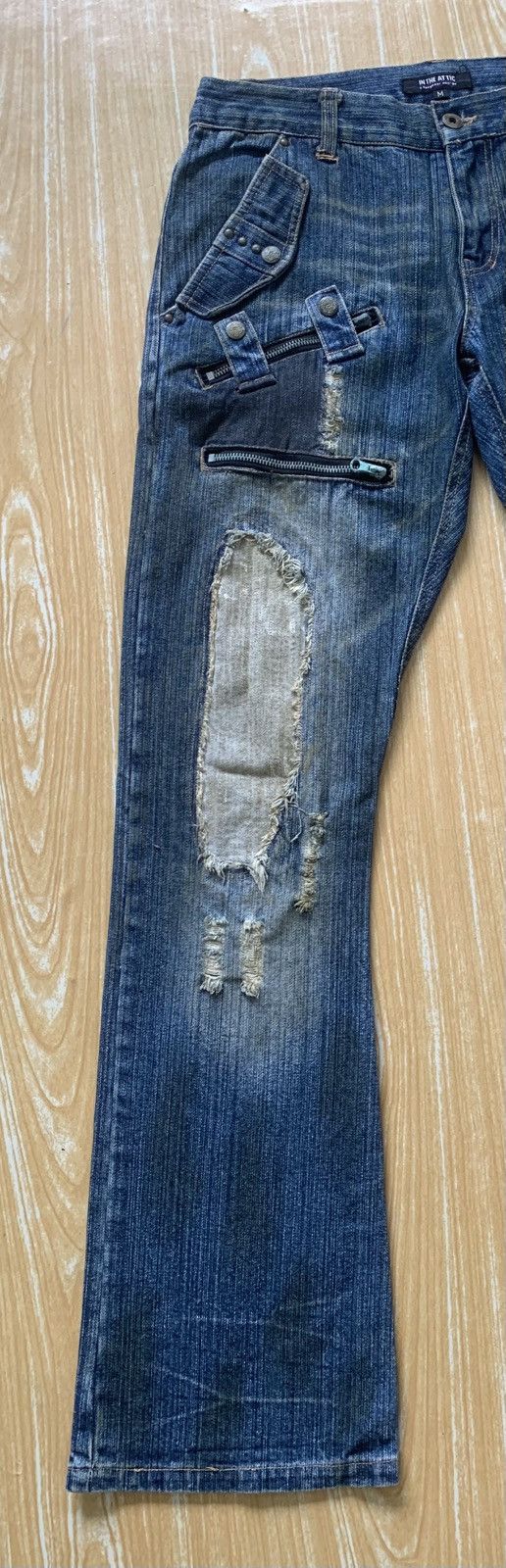 In The Attic Rare Distressed In The Attic Flare Denim Jeans Pants Size US 31 - 10 Thumbnail