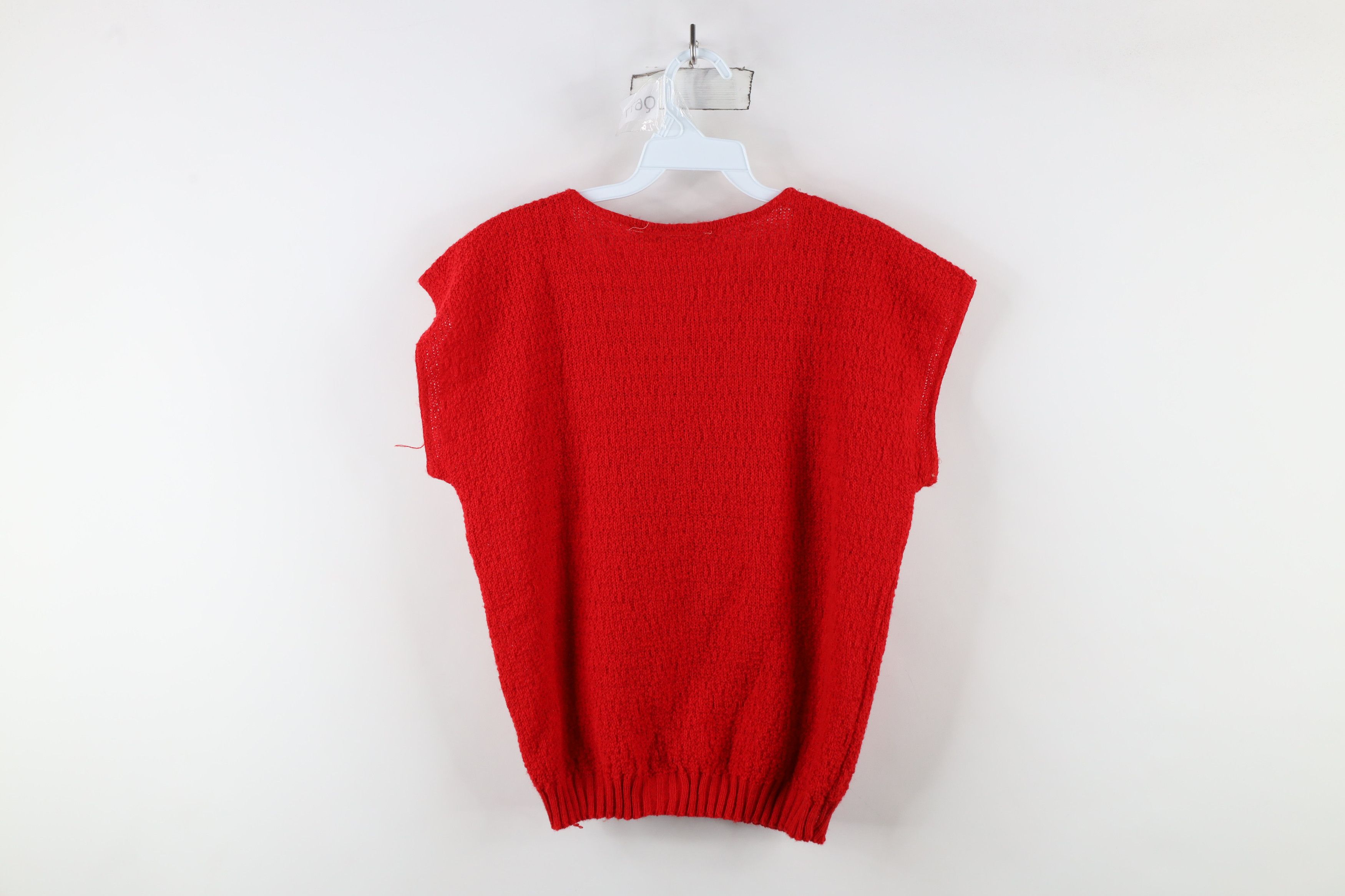 Vintage Vintage 80s 90s Mid Mod Streetwear Knit Sweater Vest Red USA Size S / US 4 / IT 40 - 8 Thumbnail