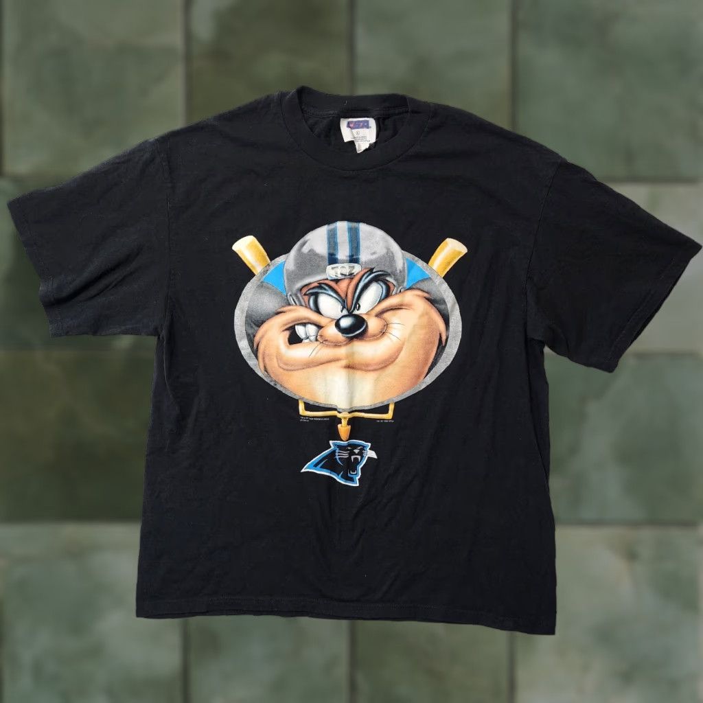 Vintage VINTAGE 90s Tazz Carolina Panthers T Shirt Mens XL Black NFL Looney Tunes Sports Size US XL / EU 56 / 4 - 1 Thumbnail