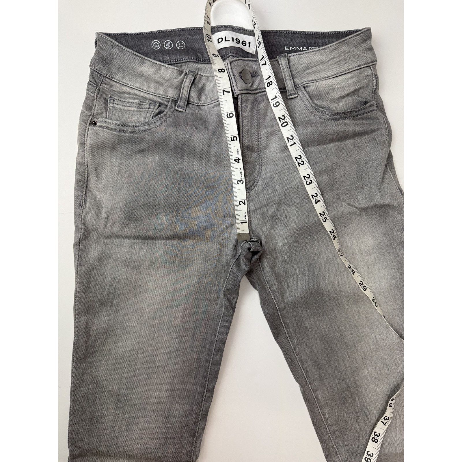 DL1961 DL1961 Jeans Emma Power Legging Gray Whisker Wash Grunge 28 Size 28" / US 6 / IT 42 - 4 Thumbnail