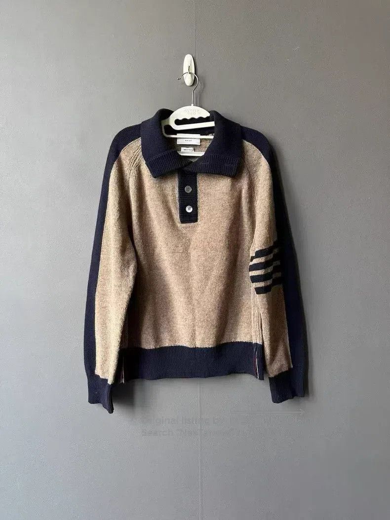 Thom Browne Thom Browne Brown Collar Sweater Size US S / EU 44-46 / 1 - 1 Thumbnail