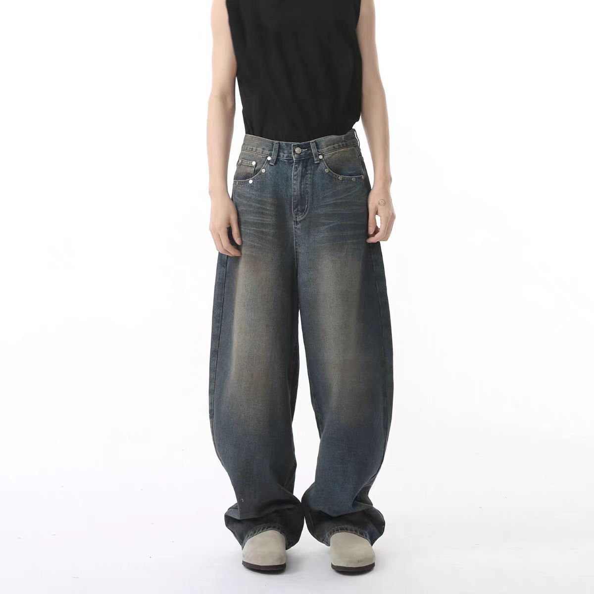 Japanese Brand × Jean Street machete distressed baggy jeans Size US 30 / EU 46 - 2 Thumbnail