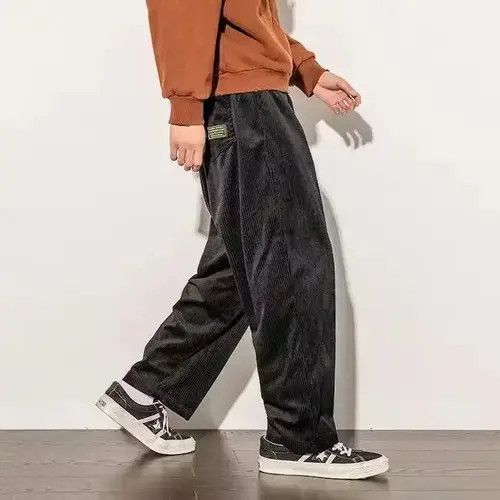 VIBE Black Corduroy Straight Leg Pants Trousers Size US 30 / EU 46 - 1 Thumbnail