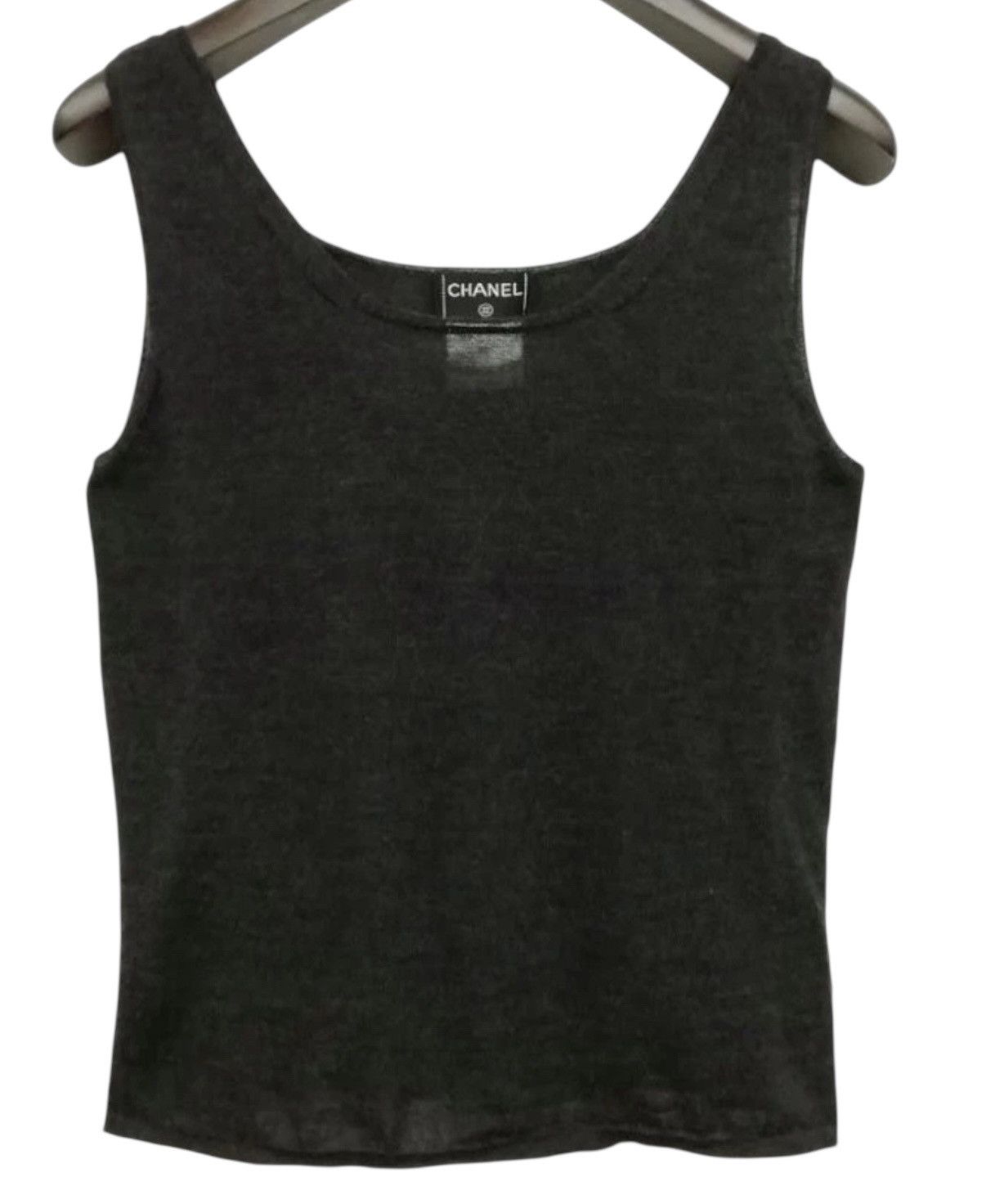 Chanel Chanel silk/cashmere sleeveless crop top by Karl Lagerfeld Size S / US 4 / IT 40 - 1 Thumbnail