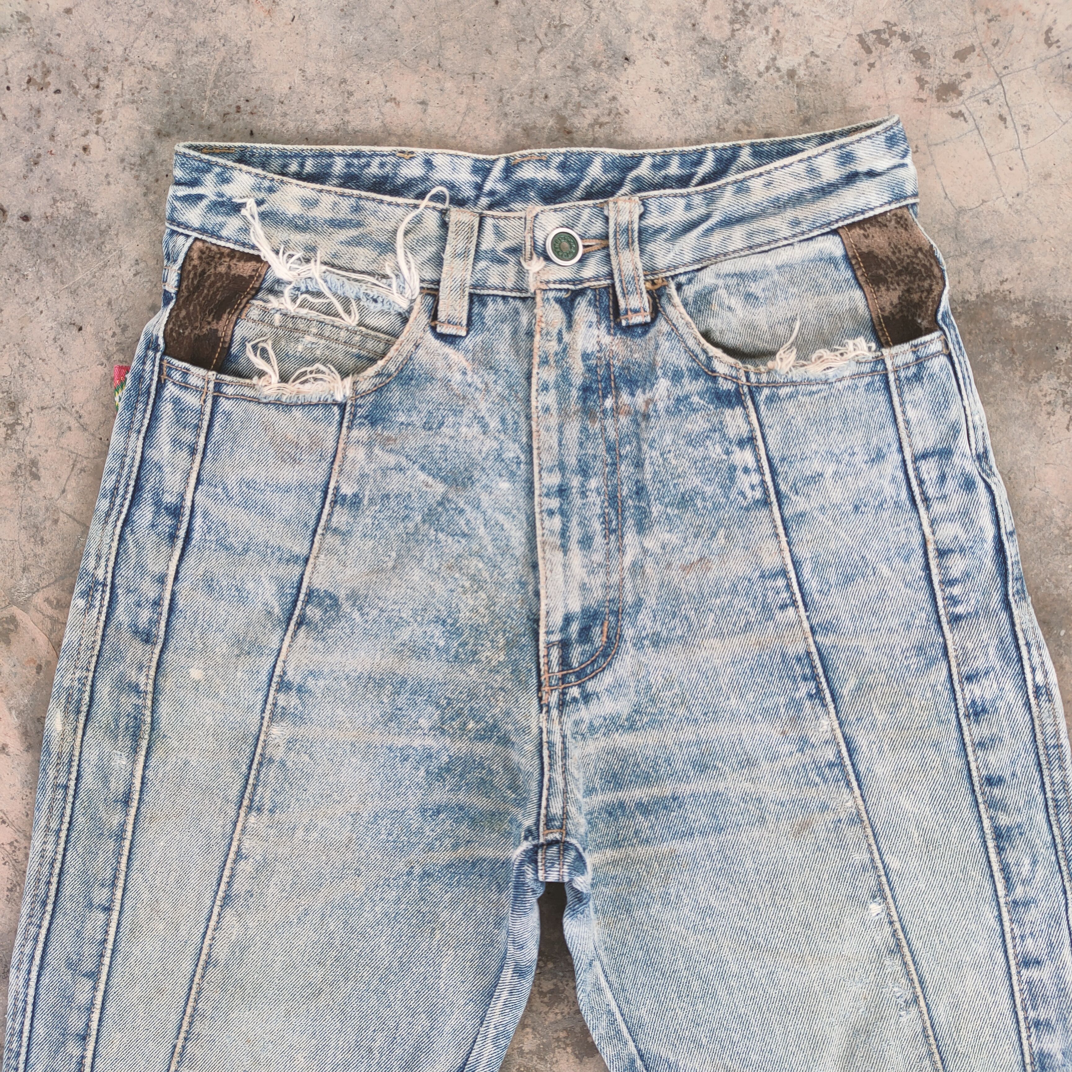 Express VINTAGE EXPRESS.CO DISTRESSED FADED JEANS DENIM PANTS Size US 27 - 2 Thumbnail