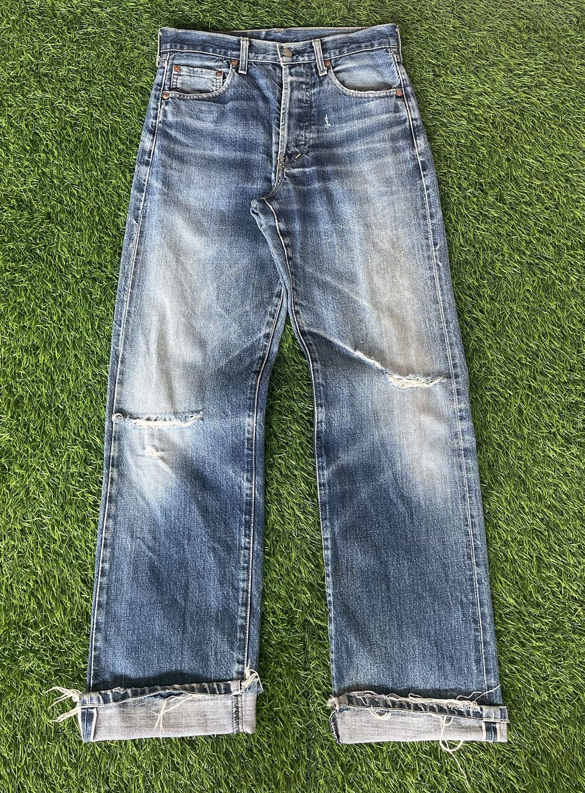 Levi's Vintage Clothing Vintage’90s TRASHED🔥LEVI’S 503B XX🔥BIG E SELVEDGE DENIM Size US 30 / EU 46 - 1 Thumbnail