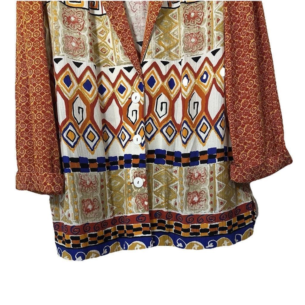 Vintage Vtg Carole Little Petites Aztec Artsy Blazer Size 14P Boho Size XL / US 12-14 / IT 48-50 - 4 Thumbnail
