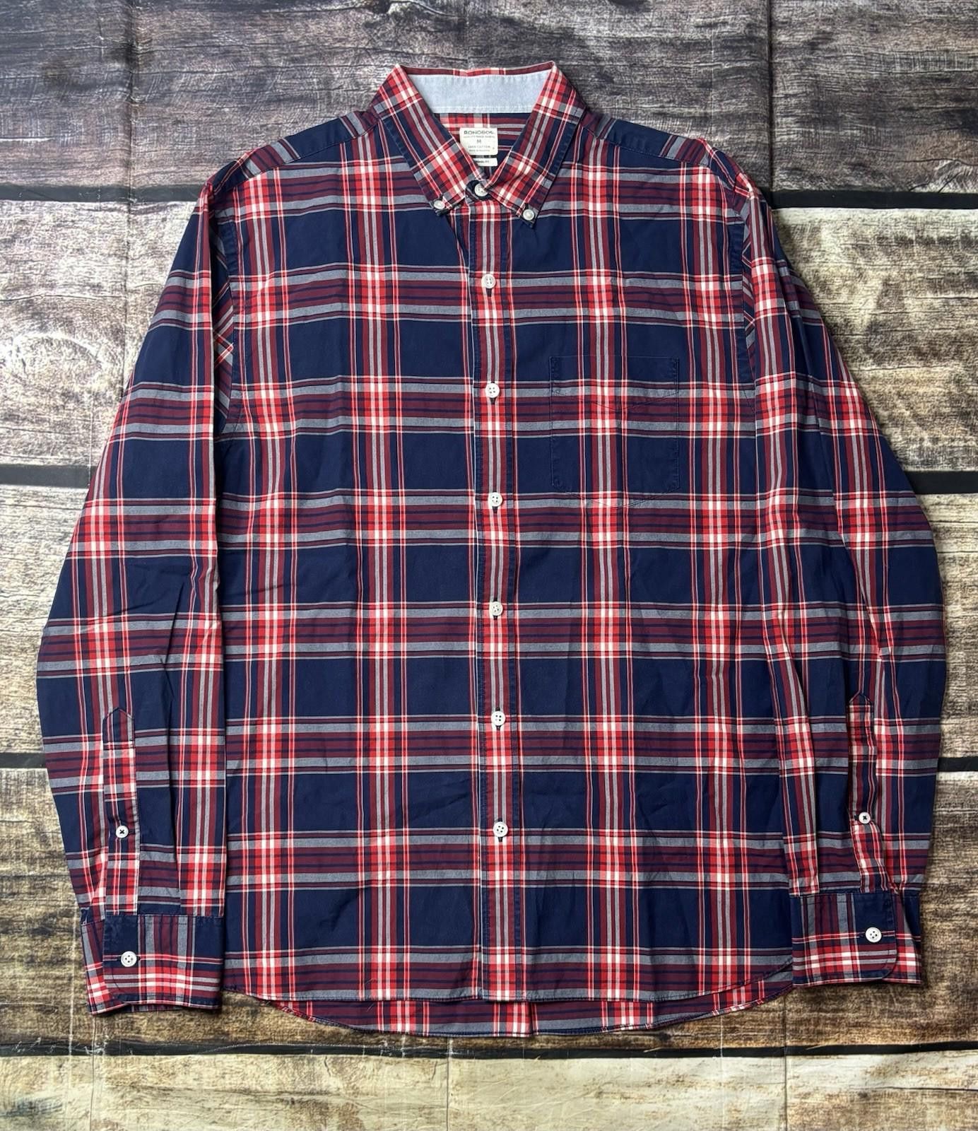 Bonobos Bonobos Shirt Men's Medium Plaid Blue Red Cotton Button Down Size US M / EU 48-50 / 2 - 1 Thumbnail