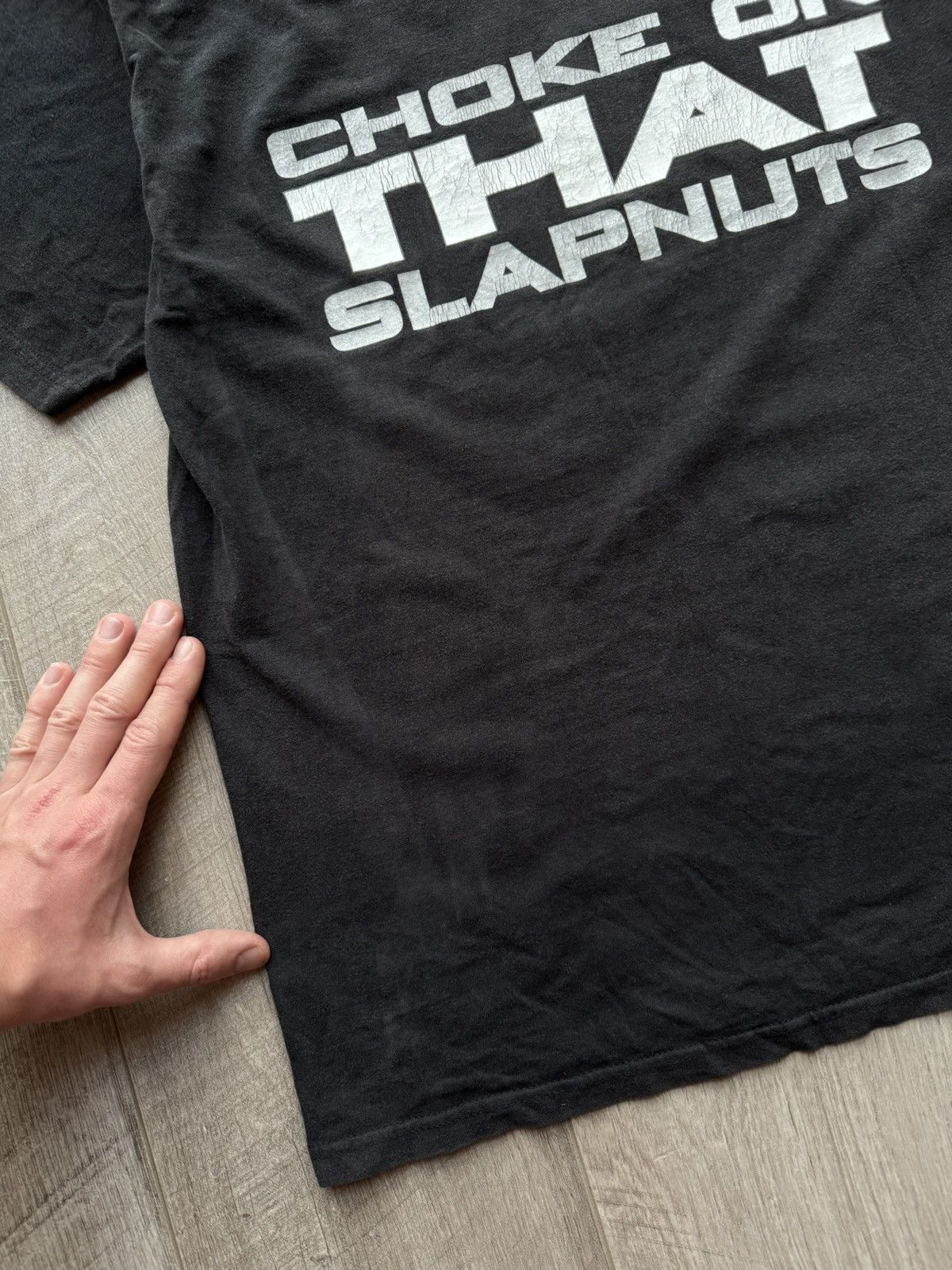WWF Vintage 2000 WCW Jeff Jarrett Choke On That Slapnuts T-Shirt Size US L / EU 52-54 / 3 - 3 Thumbnail