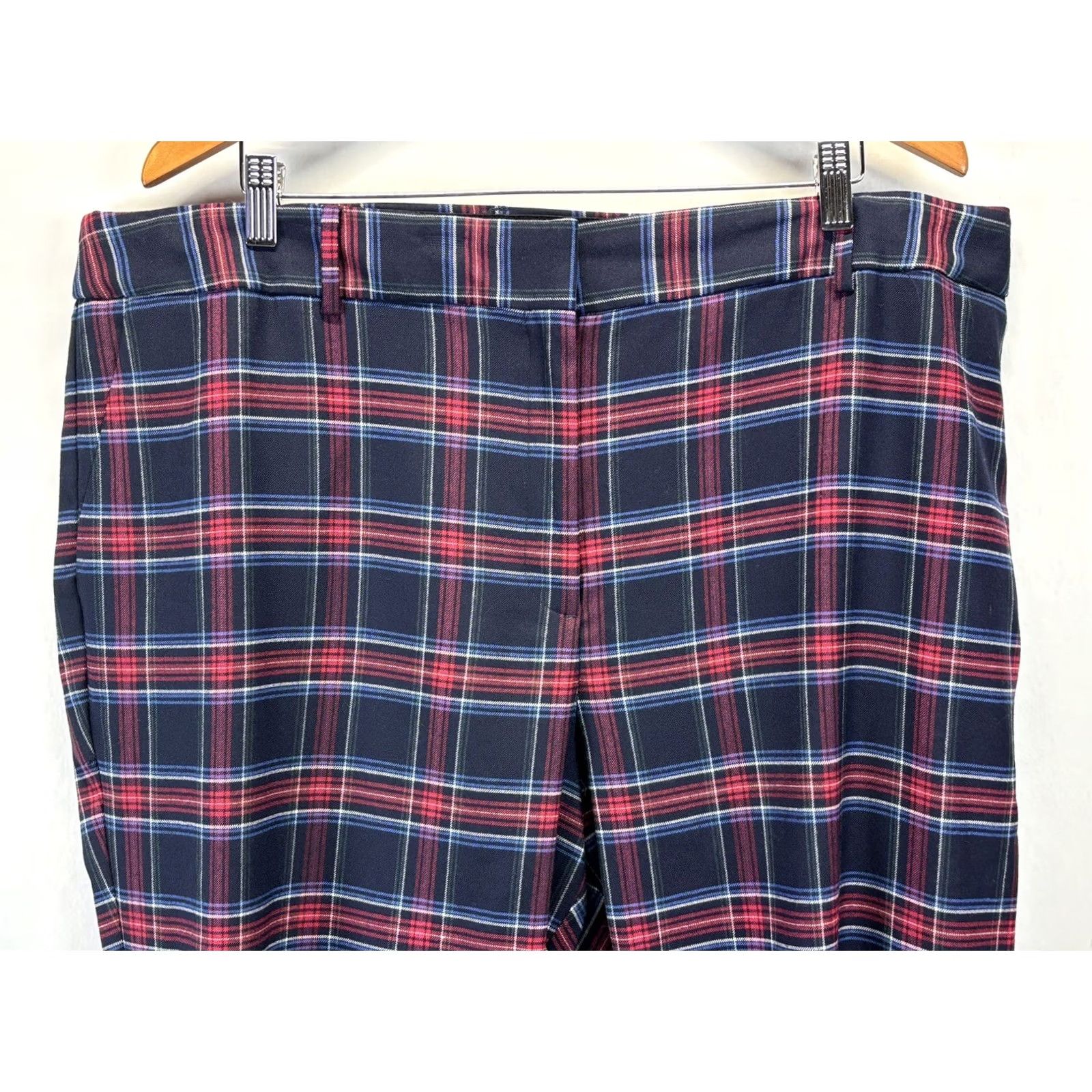 Talbots Talbots Pants Womens 22W Plus High Waist Hampshire Ankle Plaid Wool Straight 29in Multicolor Size 40" / US 18 - 2 Thumbnail