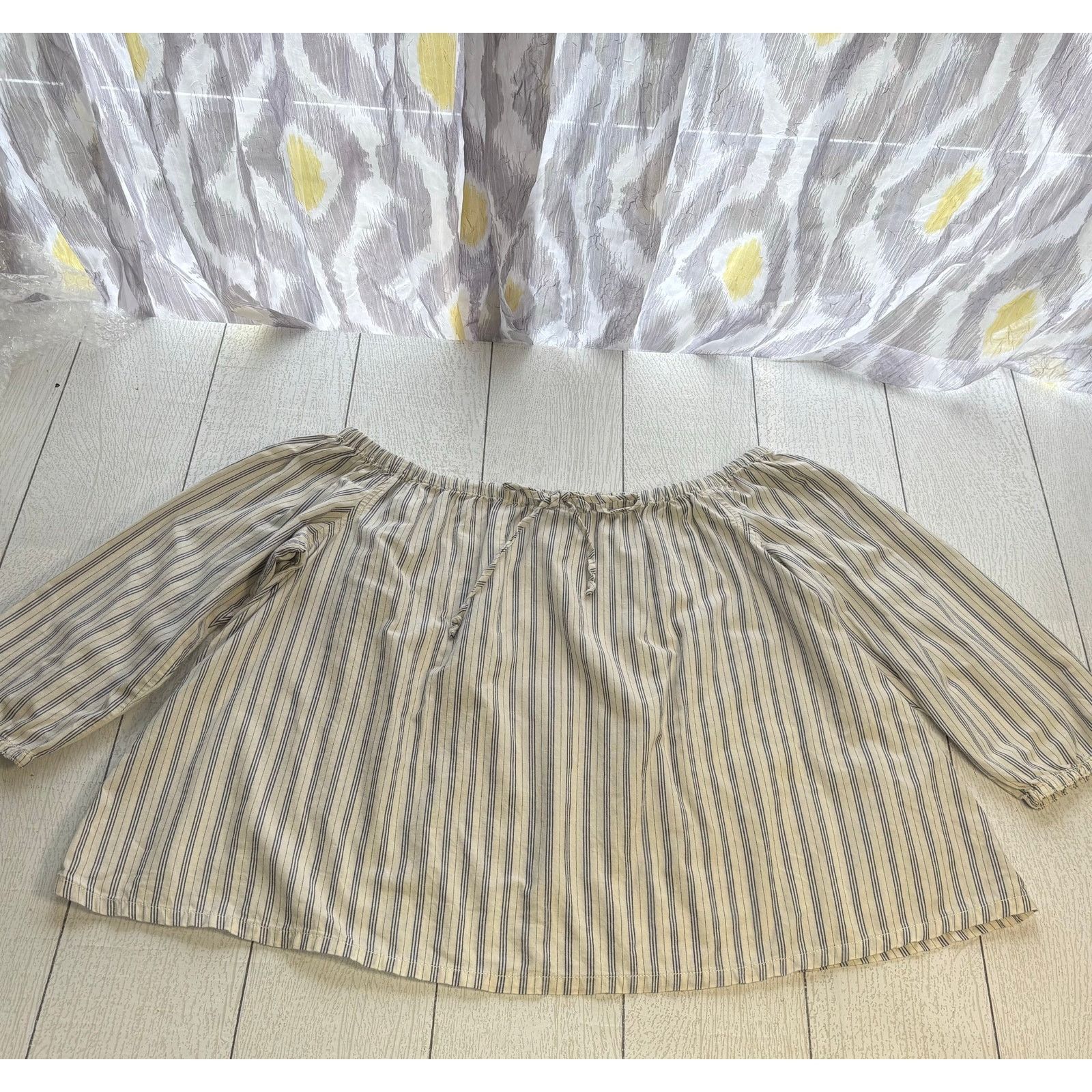 Madewell Madewell Striped Off Shoulder Boho Swing Top Small Size S / US 4 / IT 40 - 1 Thumbnail