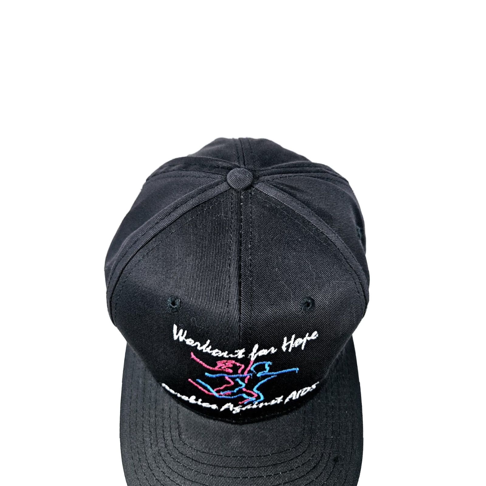 Vintage VINTAGE Aerobics Against Aids 90s Embroidered Snapback Hat Headmost Men One Size Black 90s Snapback Mens Size ONE SIZE - 2 Thumbnail