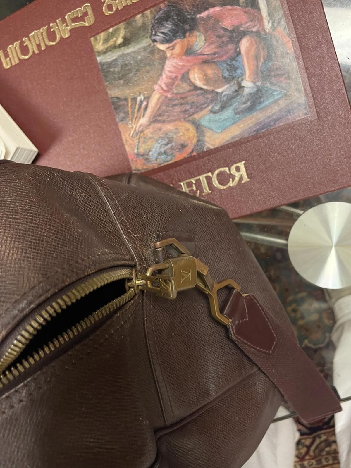 Louis Vuitton Louis Vuitton - Tiga 45 Large Brown Leather Travel Bag Size ONE SIZE - 6 Thumbnail