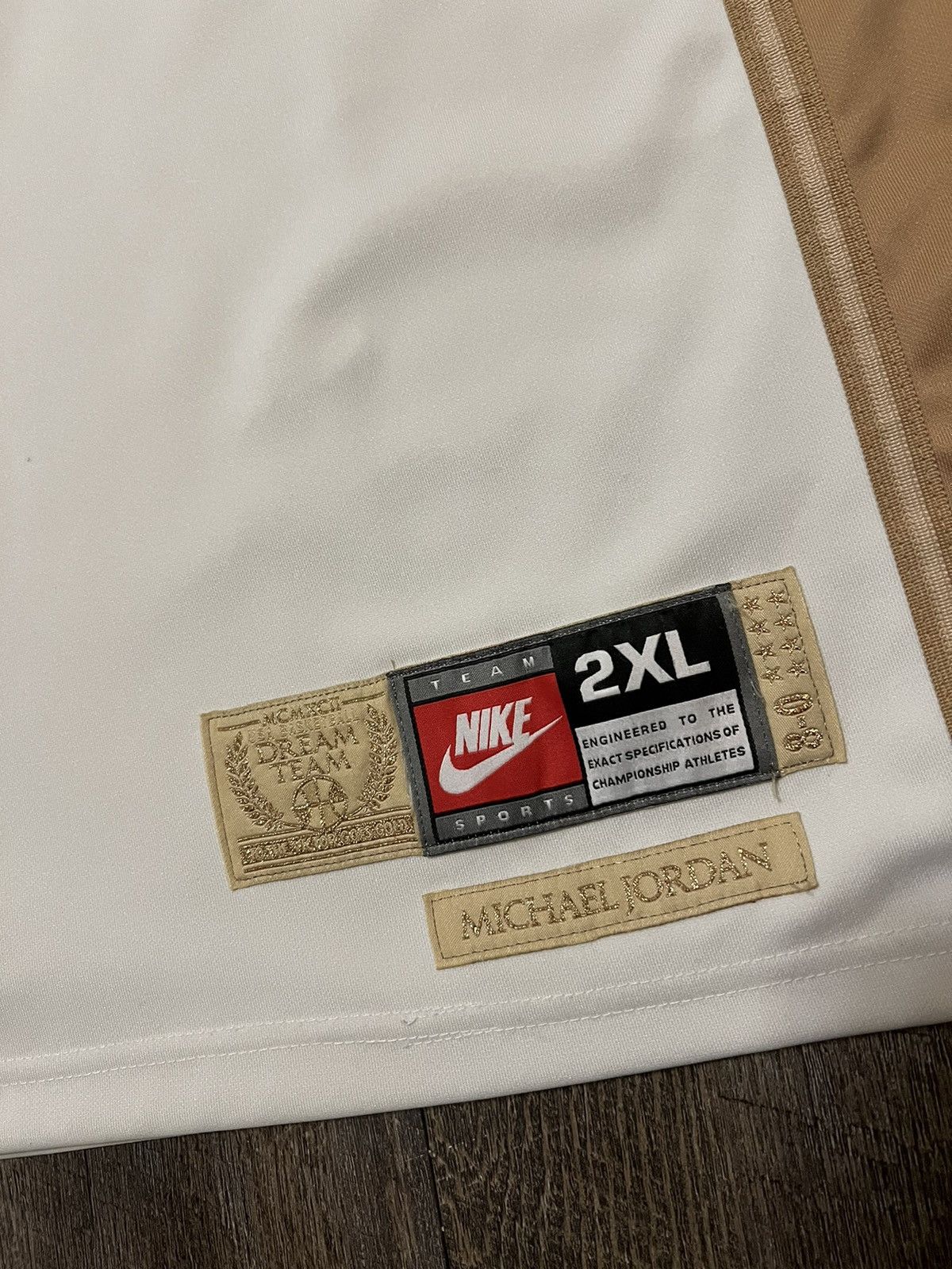 Jordan Brand × Nike × Vintage Vintage Nike Michael Jordan Dream Team Olympics Gold Jersey Size US XXL / EU 58 / 5 - 3 Thumbnail