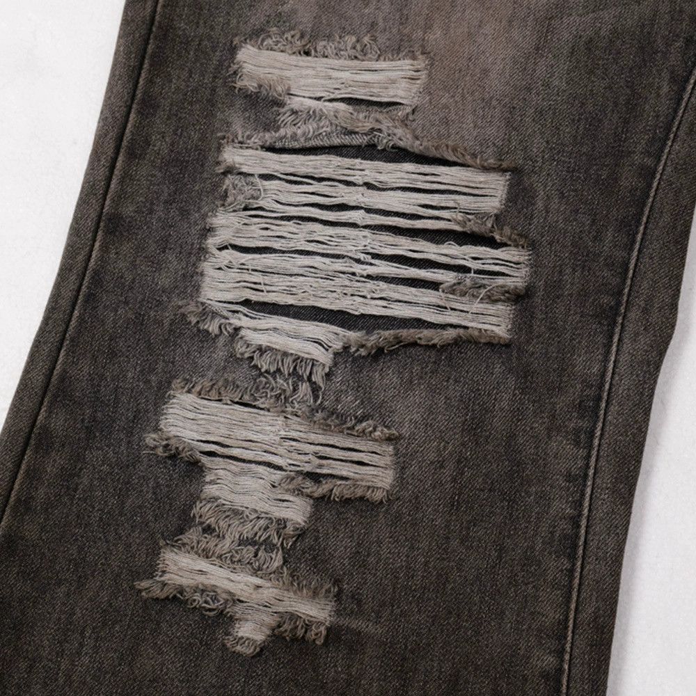 Vintage Men's ripped washed distressed loose bootcut jeans Size US 32 / EU 48 - 4 Thumbnail