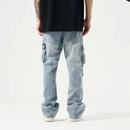 Jean Opium Cargo Baggy Flared Denim Jeans Size US 32 / EU 48 - 2 Thumbnail
