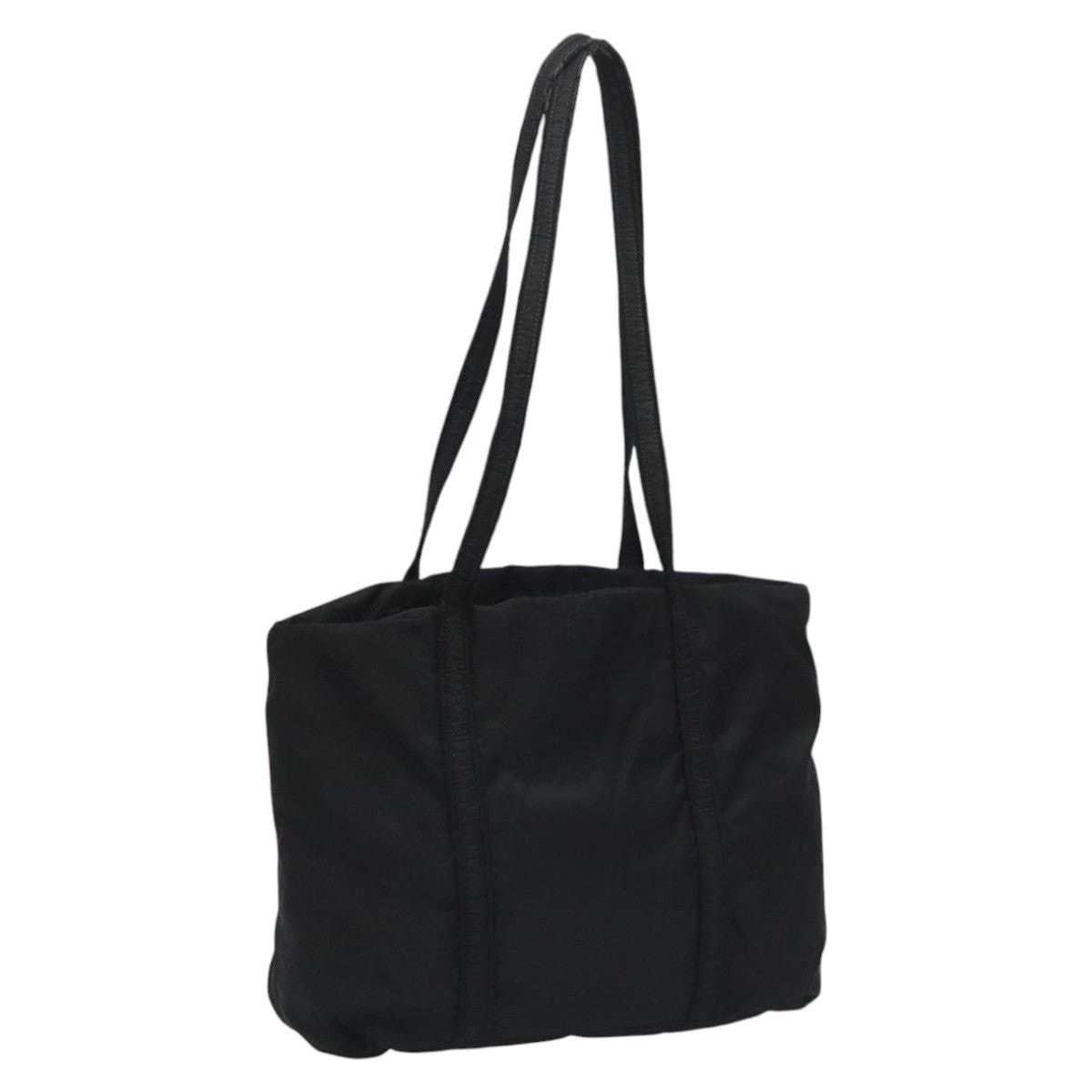 PRADA Tote Bag Nylon Black Silver
