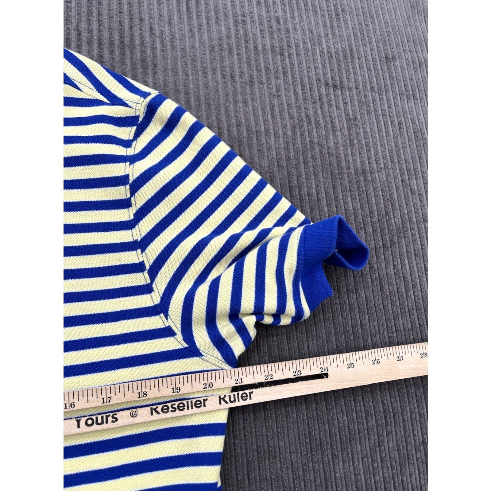 Vintage Saddlebred Polo Shirt Men Large Blue Yellow Striped Cotton Golf Casual Size US L / EU 52-54 / 3 - 4 Thumbnail