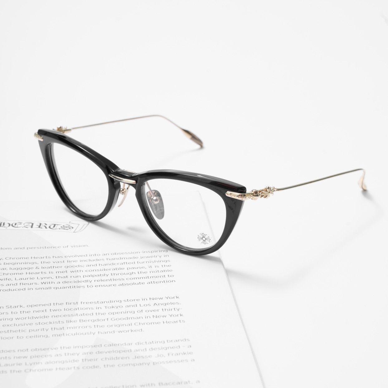 Chrome Hearts CHROME HEARTS NEW LOVER BLACK/GOLD PLATED GLASSES Size ONE SIZE - 1 Thumbnail