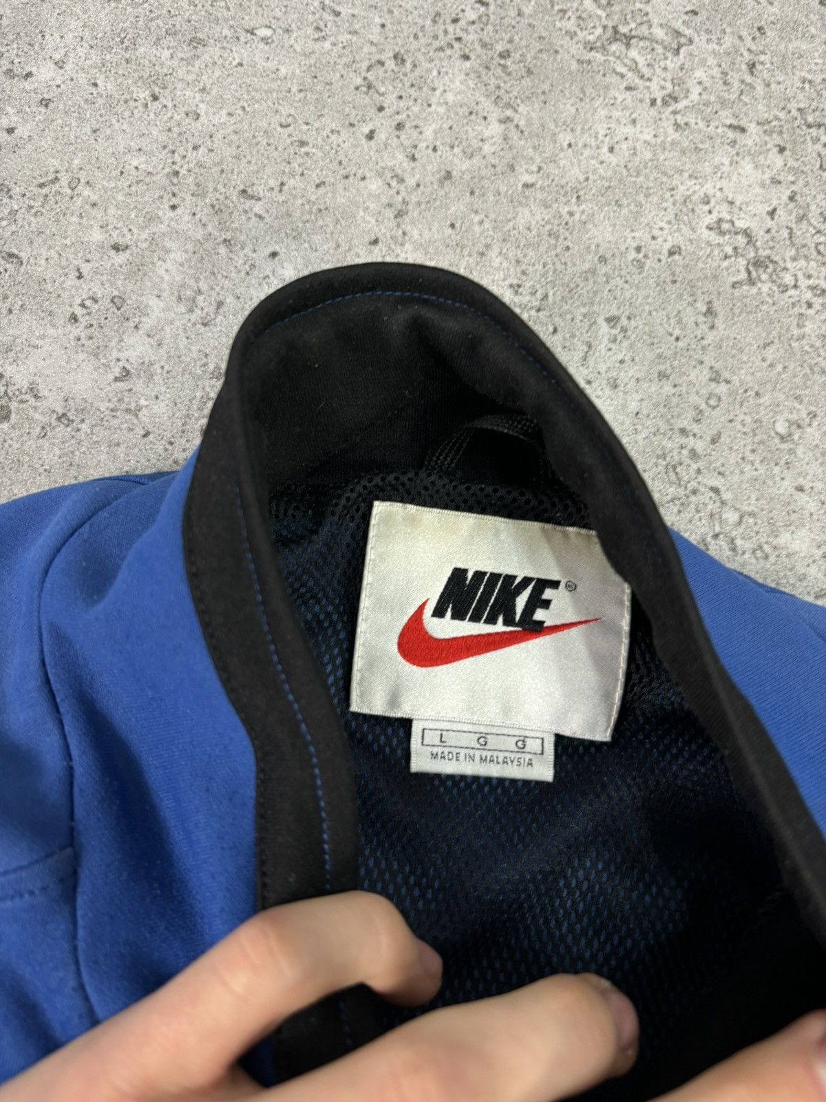Nike × Vintage Vintage y2k Nike Blue Full Zip Up Hoodie mini Swoosh Logo Size US L / EU 52-54 / 3 - 8 Thumbnail