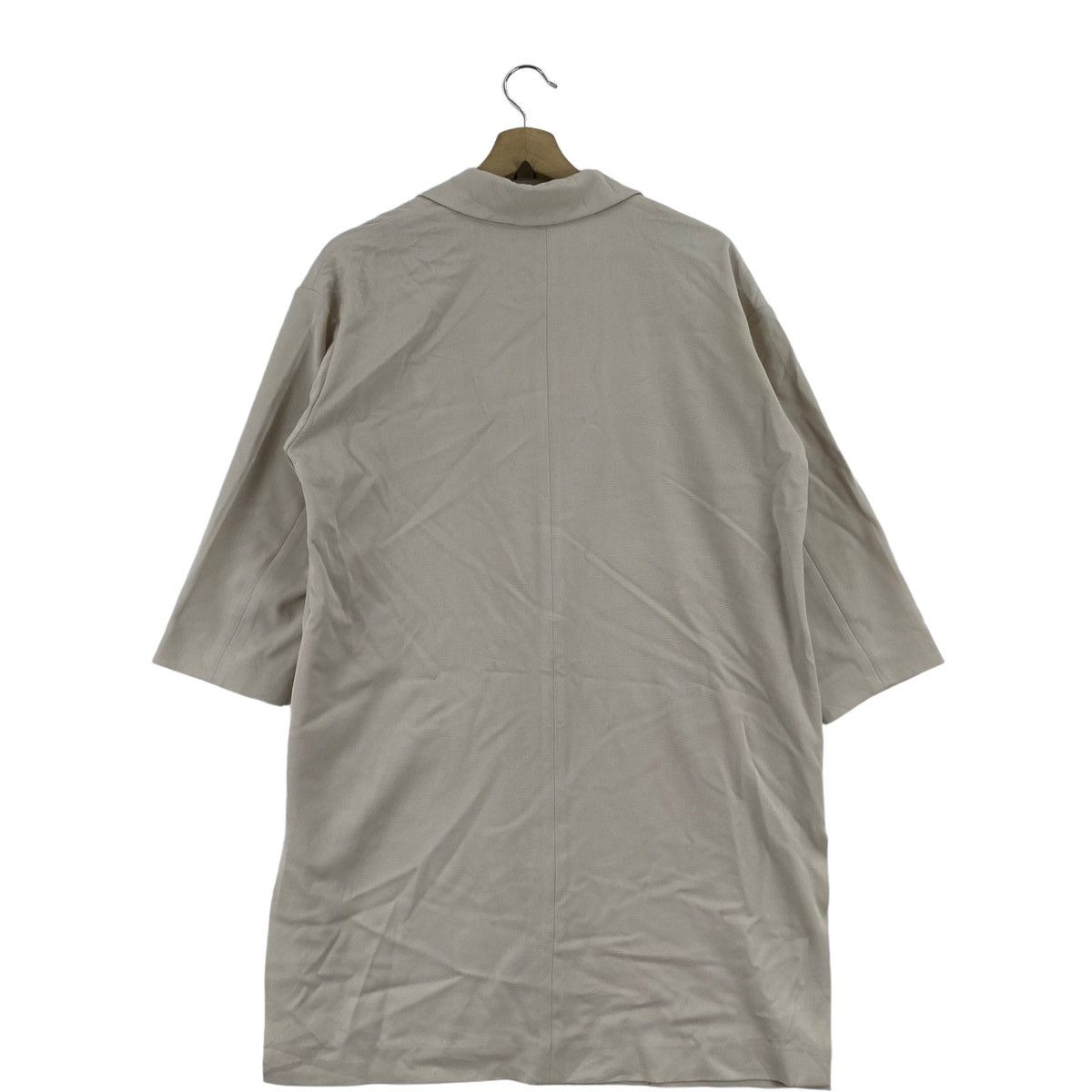 Japanese Brand JEANASIS Japanese Brand Three Quarter Sleeve Long Cream Coat Size L / US 10 / IT 46 - 3 Thumbnail