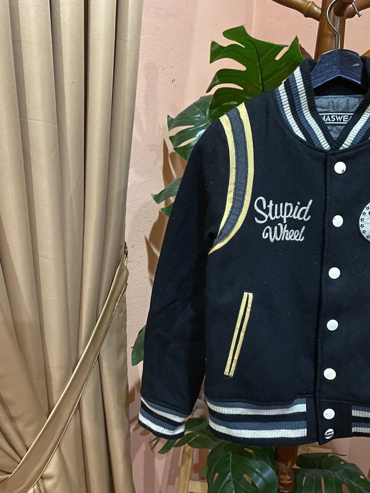 Japanese Brand Vintage RNASWEAT Stupid Wheel Varsity Jacket Wool Blend Size S / US 4 / IT 40 - 5 Thumbnail