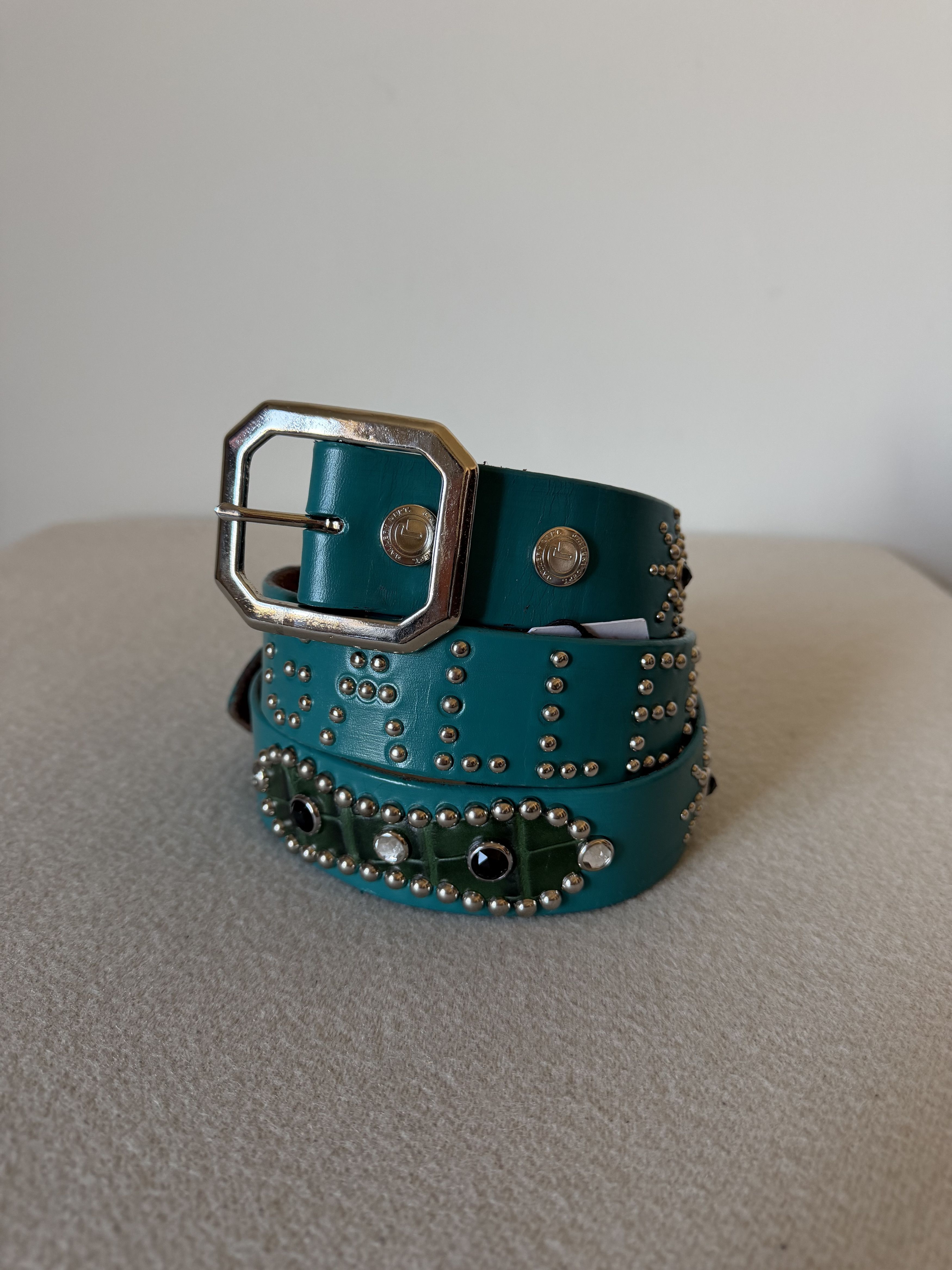 Gallery Dept. Gallery Dept. Painted Studded Belt in Green Size ONE SIZE - 1 Thumbnail