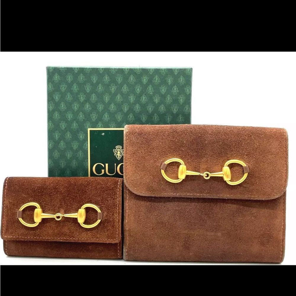 Gucci Authentic Gucci Horsebit Suede Bi-fold Wallet & 6 Key Holde Size ONE SIZE - 1 Thumbnail
