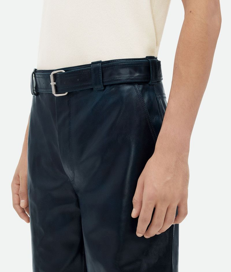 Bottega Veneta o1s1rm0326 Leather Belted Trousers in Blue Size US 38 / EU 54 - 4 Thumbnail