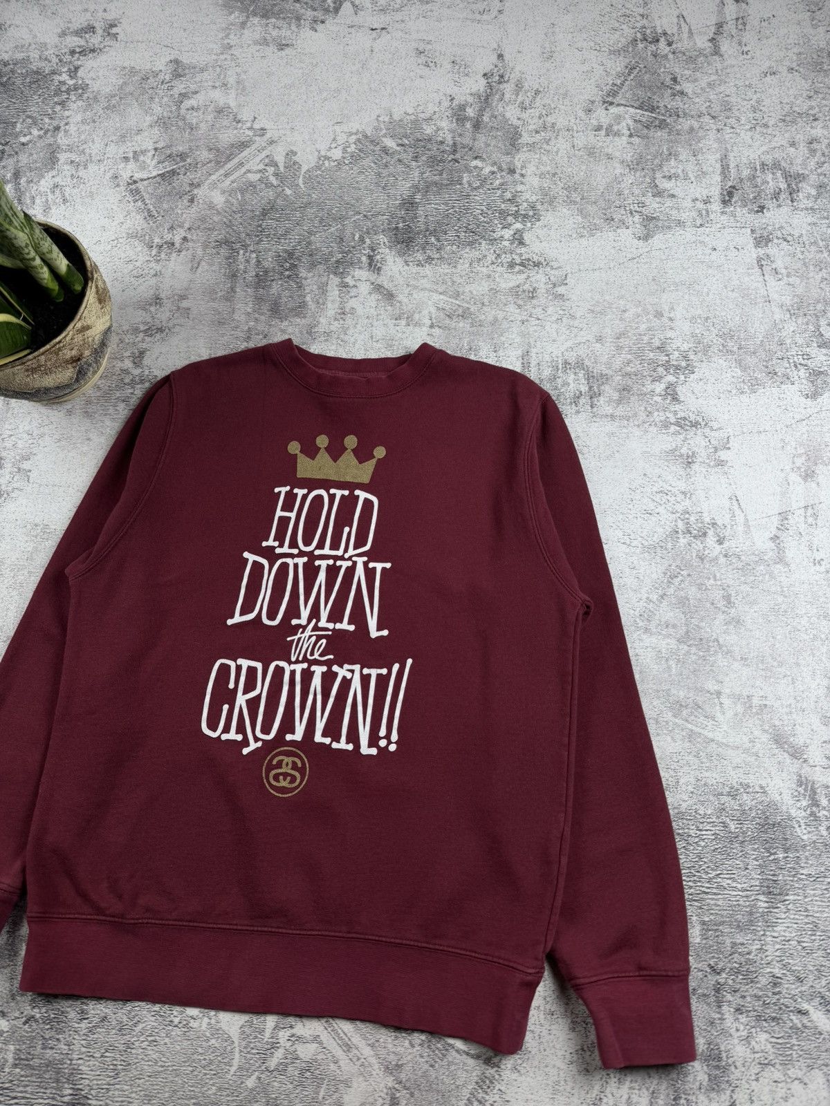 Stussy Stussy Hold Down The Crown Logo Medium Red Skate Rap Hip Hop Sweatshirt Hoodie Size US M / EU 48-50 / 2 - 3 Thumbnail