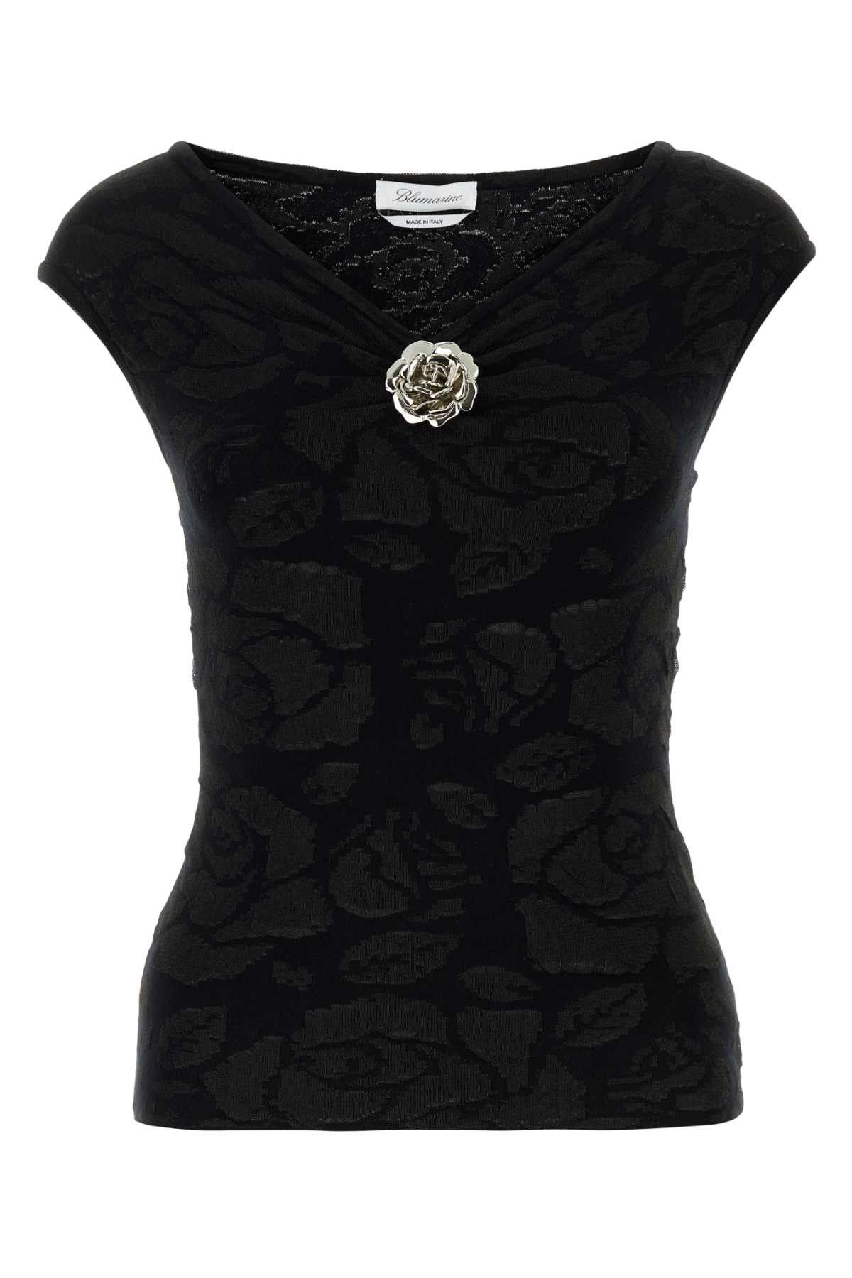 image of Blumarine Black Polyester Blend Top, Women's (Size Medium)