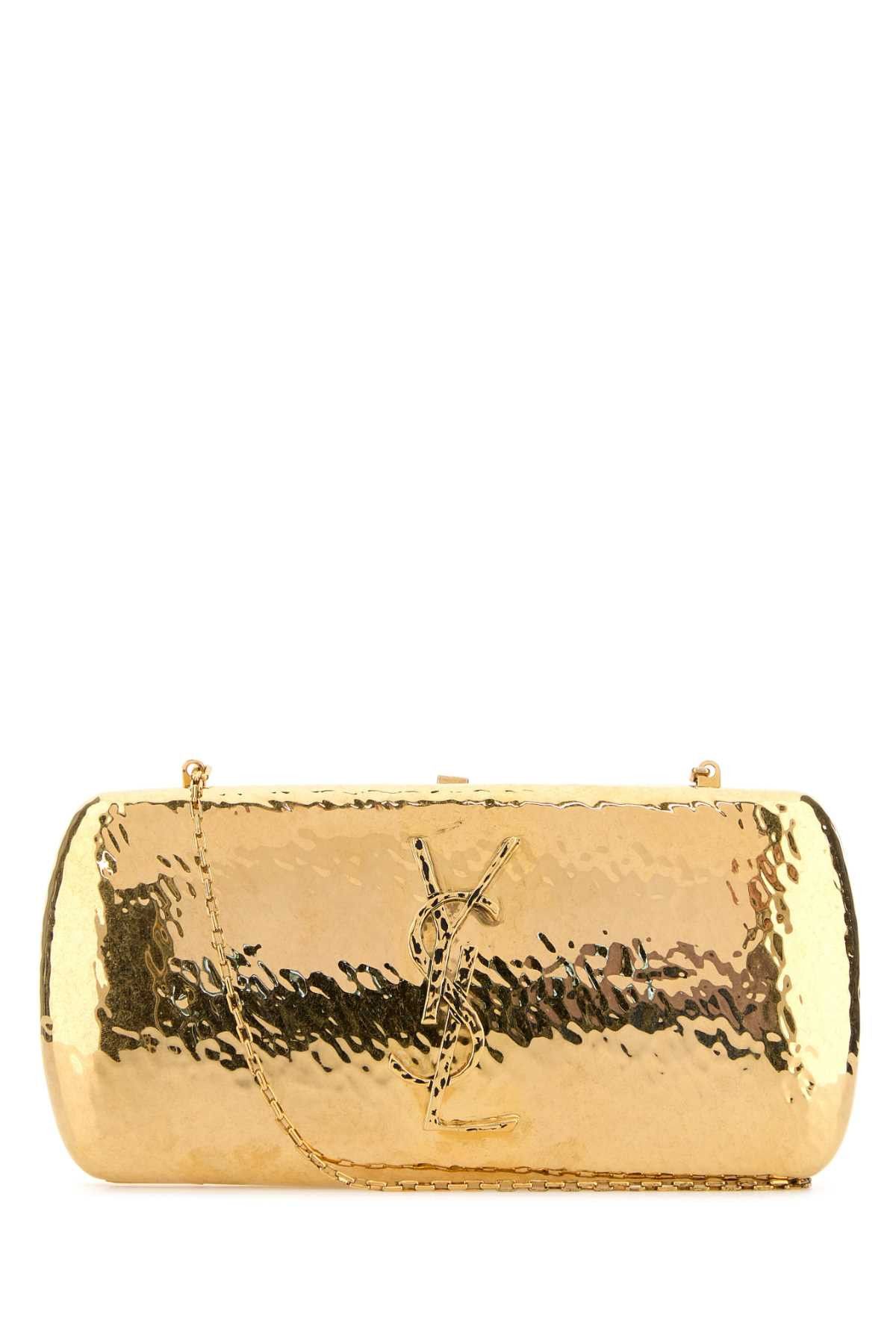 Saint Laurent Paris Gold Metal Evening Clutch Size ONE SIZE - 1 Thumbnail