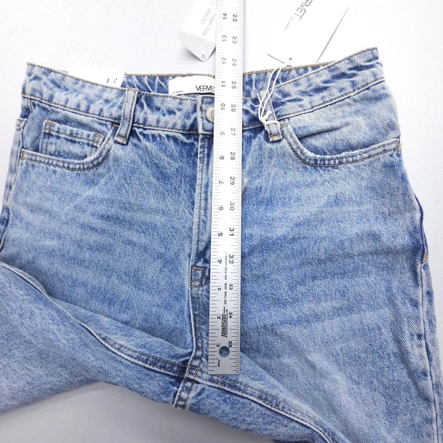Vintage VERVET High Rise Straight Crop Jeans Womens 26 x 26" Blue Rigid Cotton Denim NWT Size 26" / US 2 / IT 38 - 6 Thumbnail