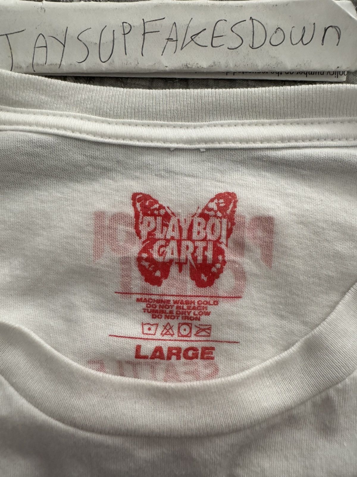 Playboi Carti RARE Playboi Carti White Airbrushed Magnolia Tour Tee Large Size US L / EU 52-54 / 3 - 6 Thumbnail