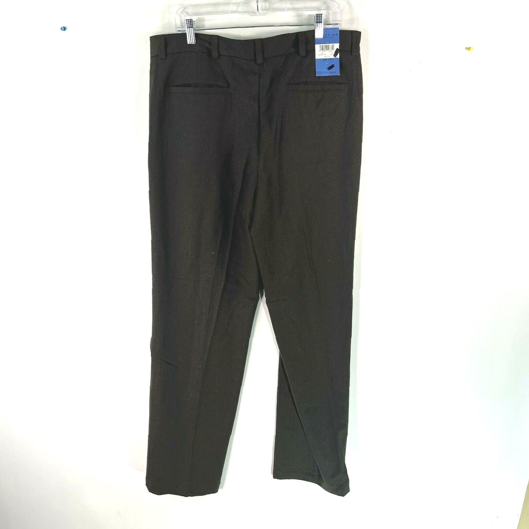 Kenneth Cole KENNETH COLE REACTION Mens Flat Front Straight Wool Brown Dress Pants 36X34 Size Size US 36 / EU 52 - 2 Thumbnail