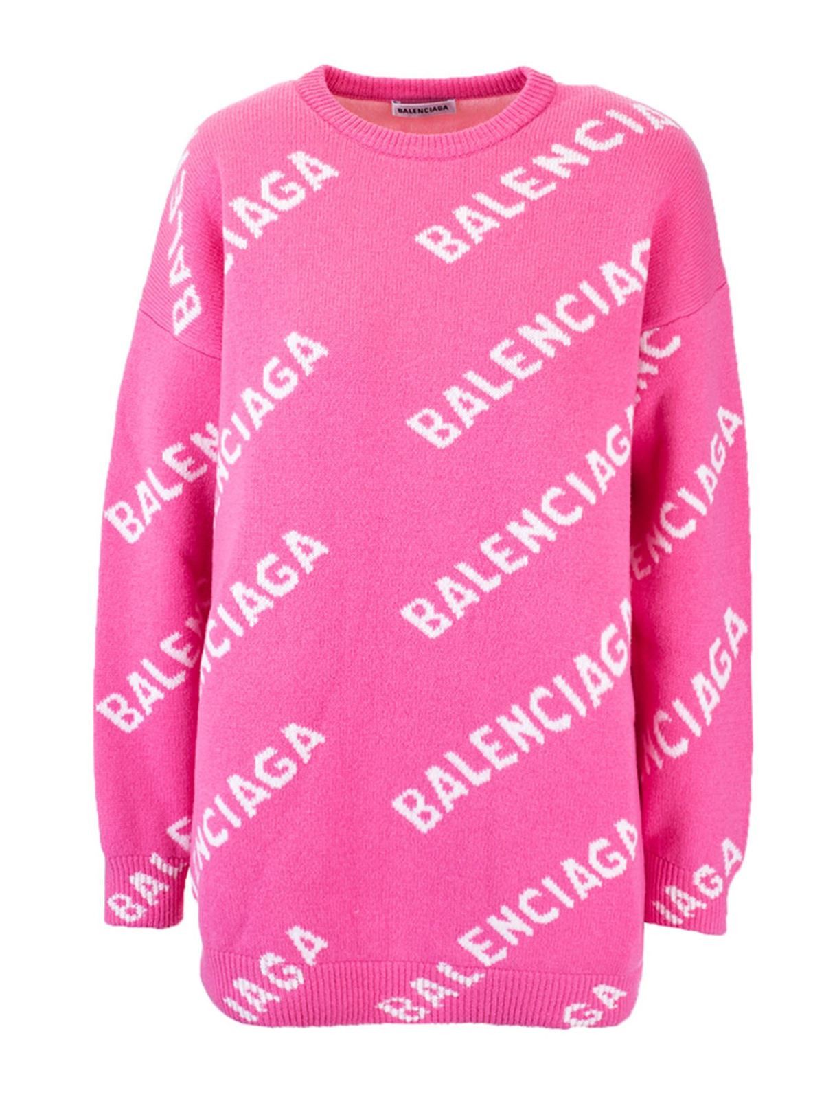 o1mt1gz0924 Allover Logo Sweater in Pink/White