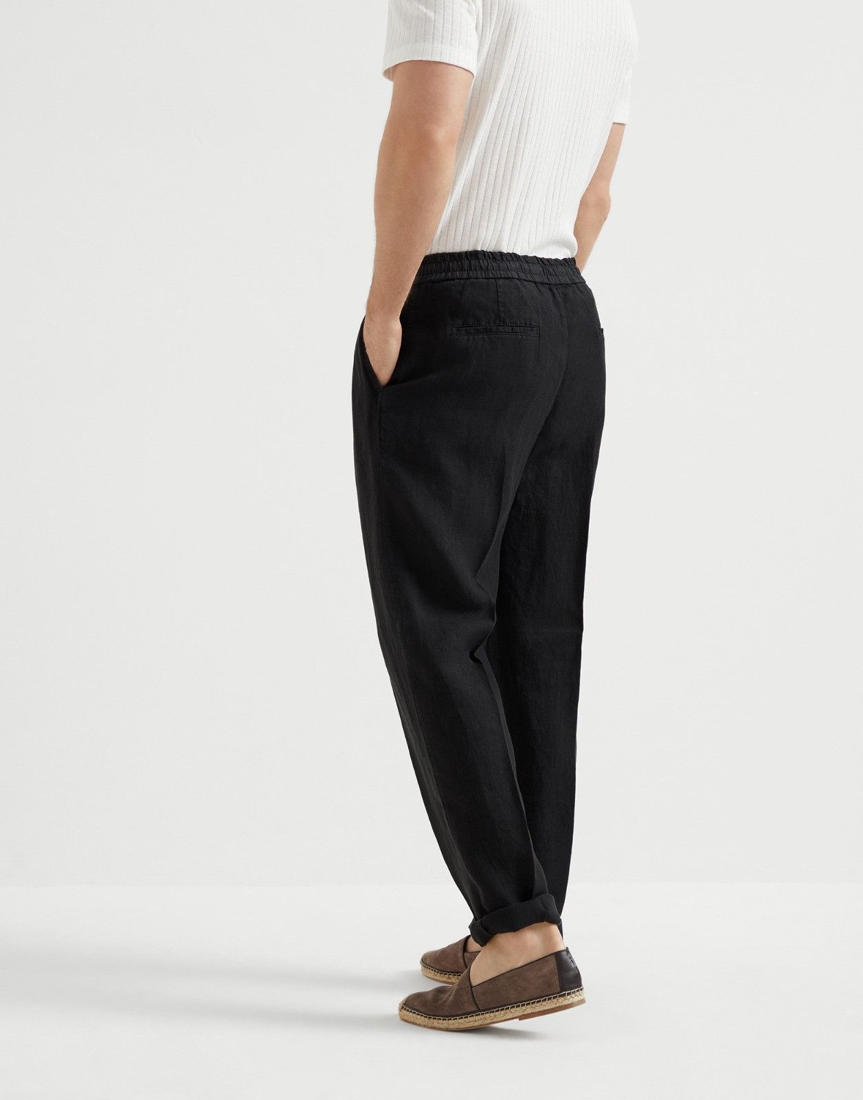 Brunello Cucinelli o1la1rc1a0326 Dyed Pants in Black Size US 32 / EU 48 - 4 Thumbnail