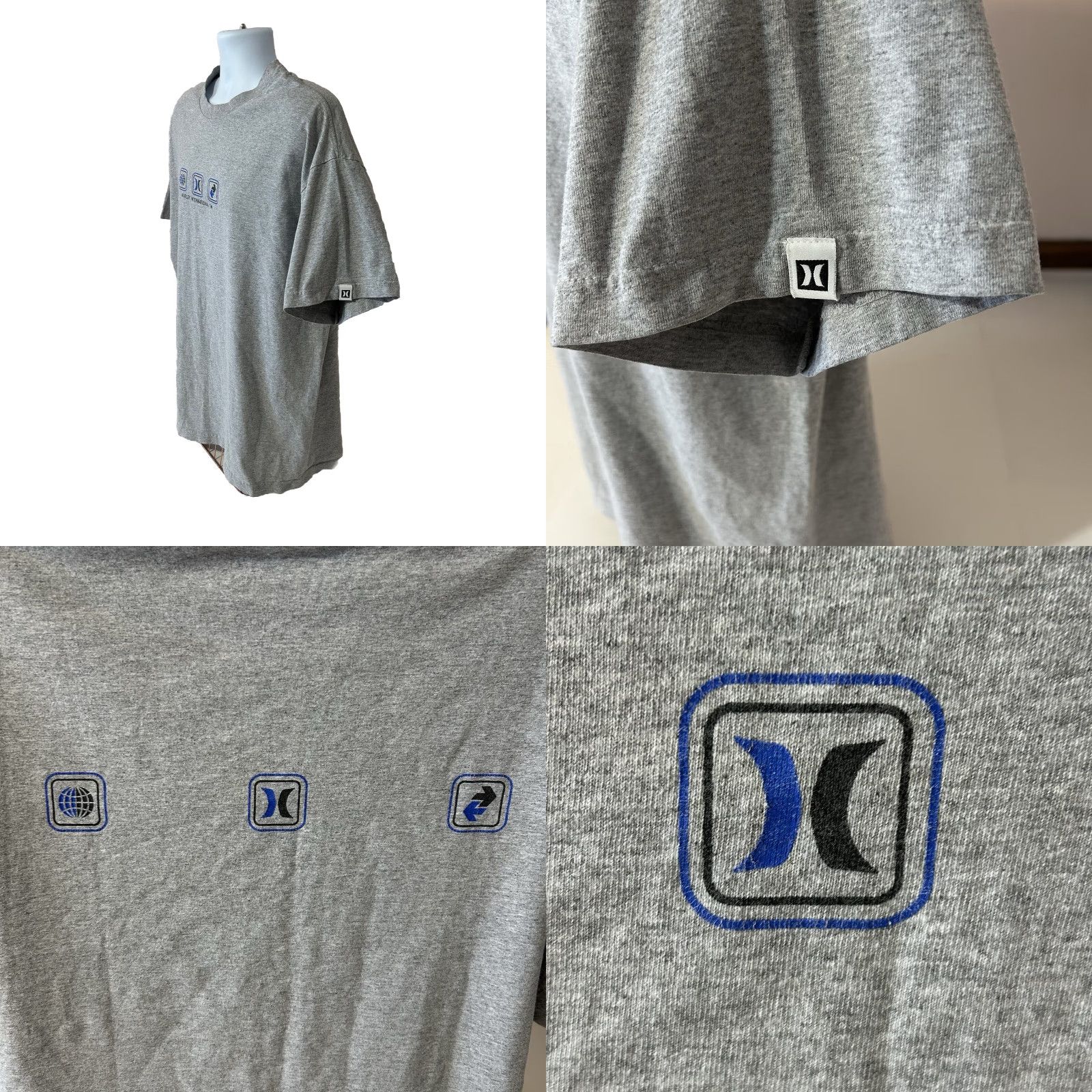 Hurley VINTAGE Hurley International Shirt Men 2XL Gray Short Sleeve Double Sided USA Crew Neck T-Shirt Hurley Beach Surf Logo Solid Cotton Polyester Size US XXL / EU 58 / 5 - 8 Thumbnail