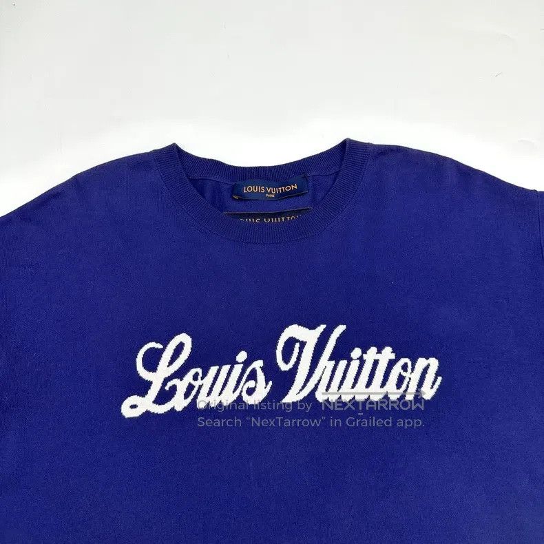 Louis Vuitton Louis Vuitton Embroidered logo art lettering white and blu Size US L / EU 52-54 / 3 - 3 Thumbnail